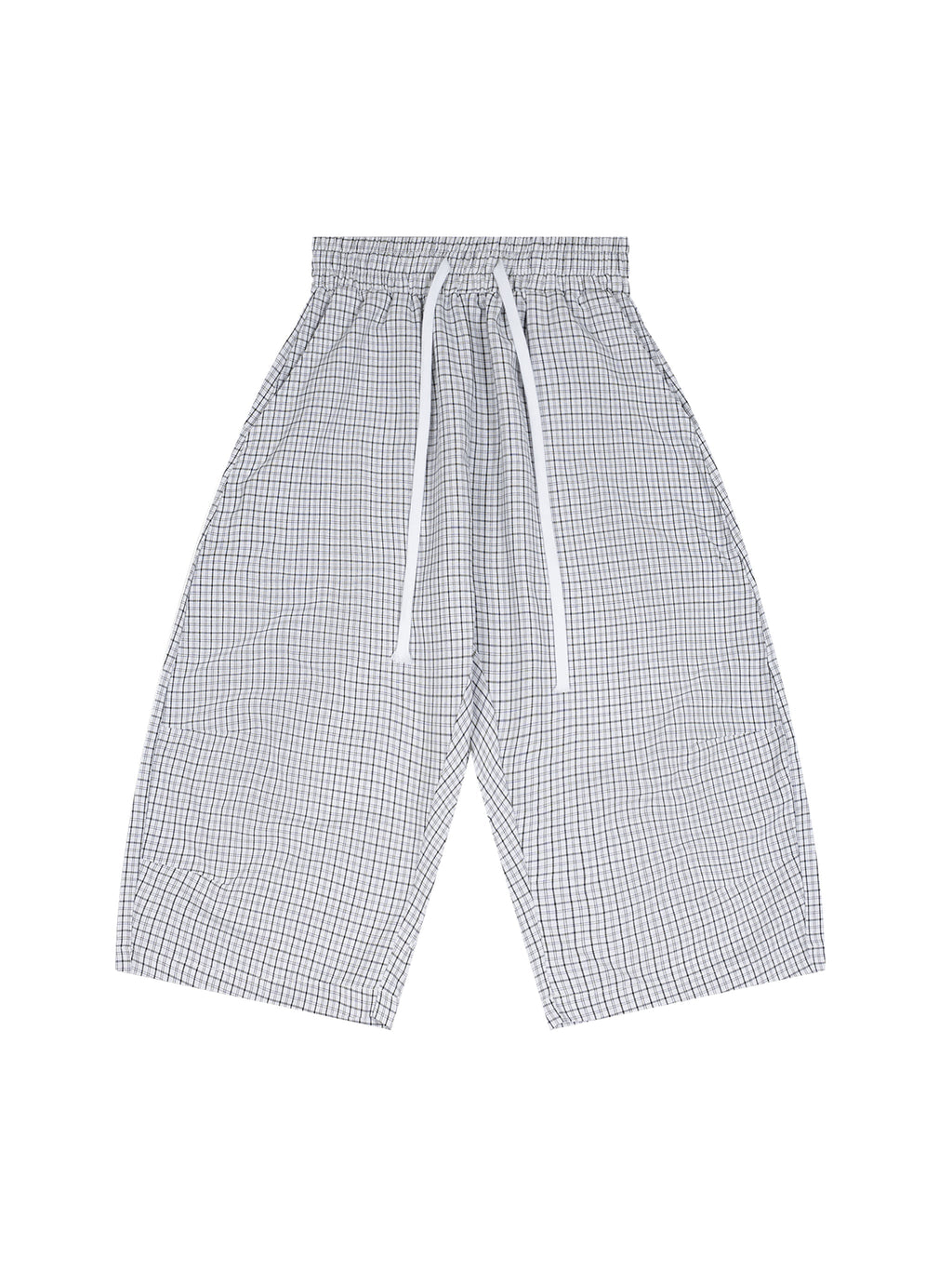 Unisex Plaid Loose Capri Shorts