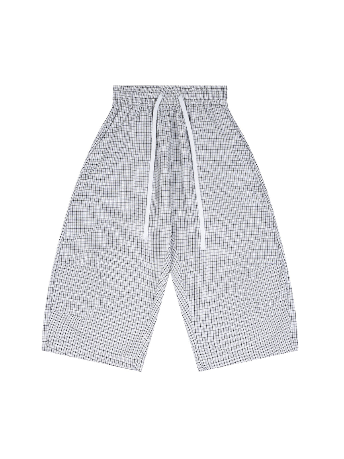 Unisex Plaid Loose Capri Shorts