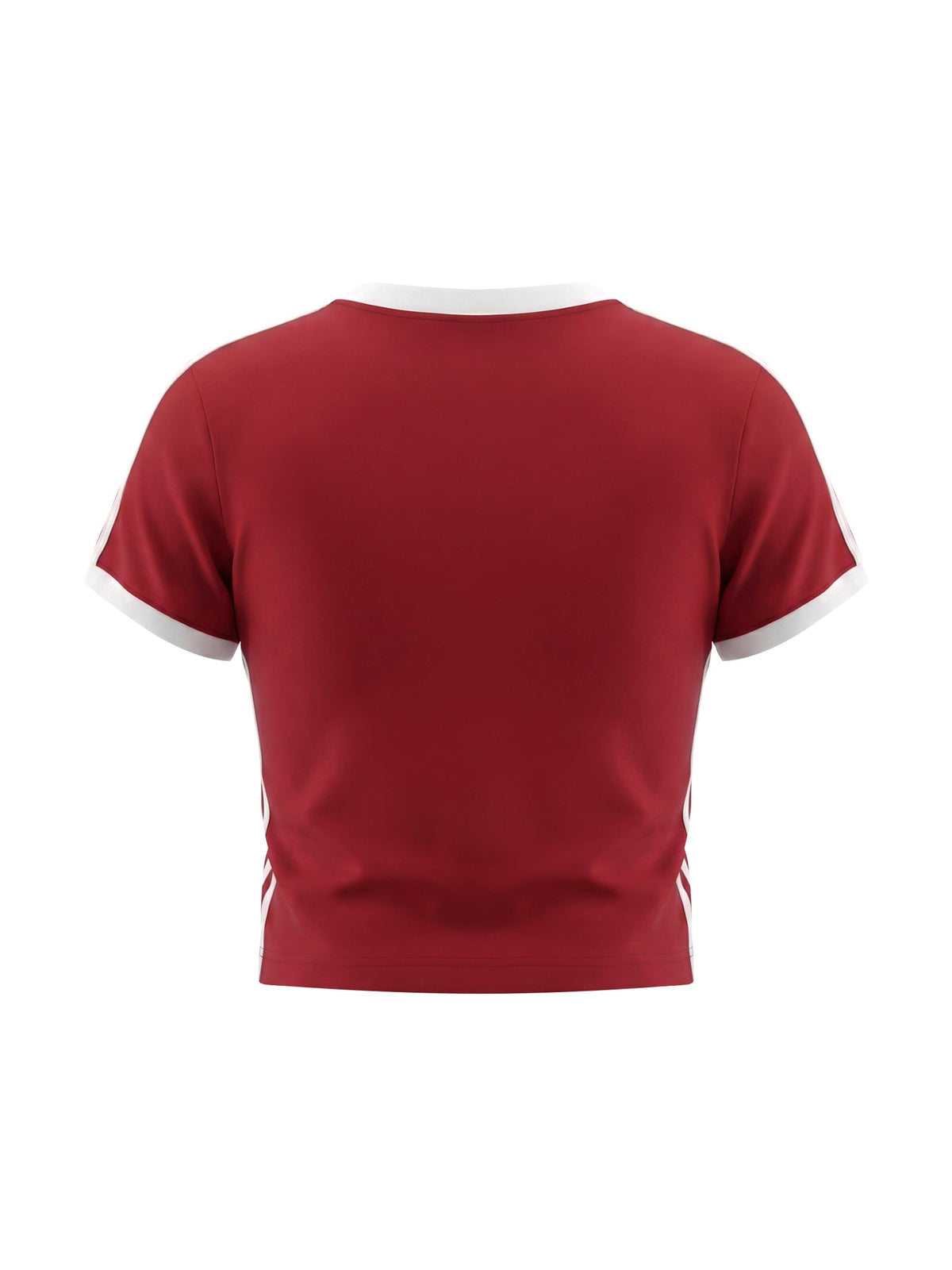 Women's Retro Binding V-Neck Crop T-Shirt
