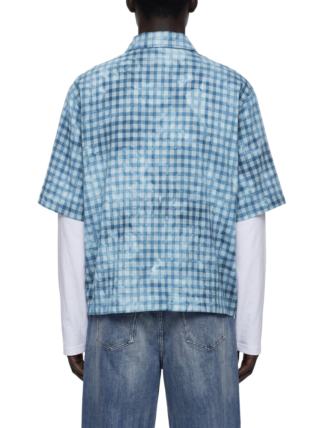 Unisex Vintage Wash Plaid Short Sleeve Shirt