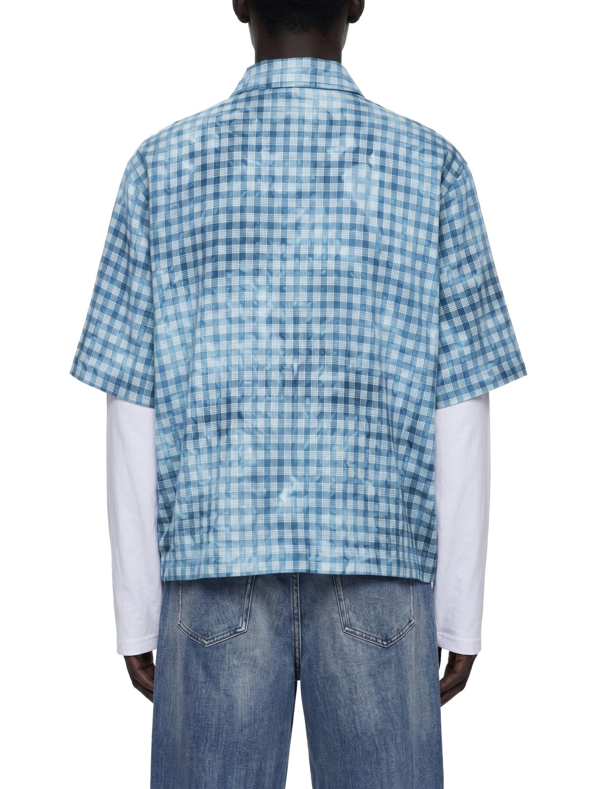Unisex Vintage Wash Plaid Short Sleeve Shirt