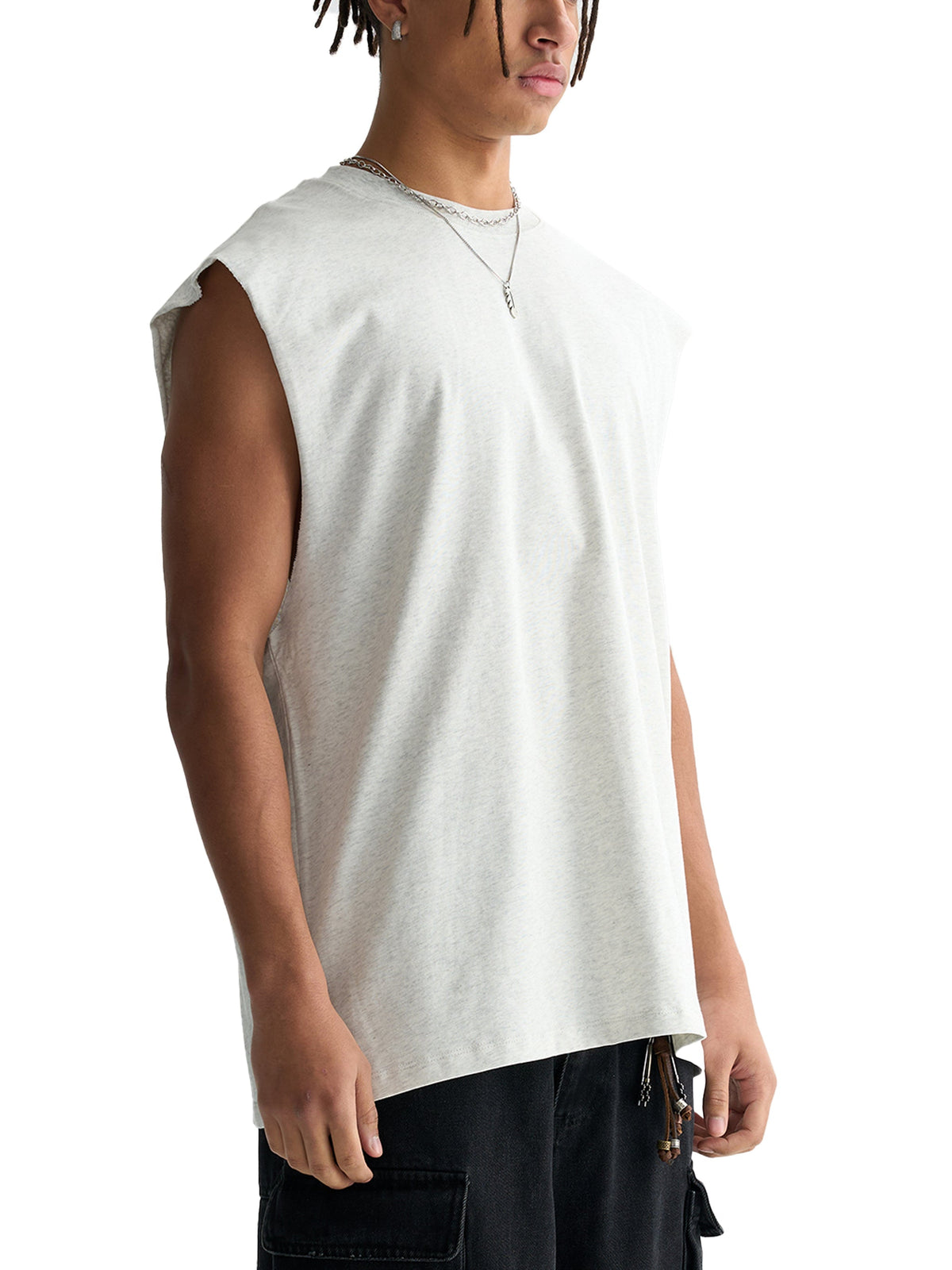 Unisex Raw-Edge Cotton Tank Top