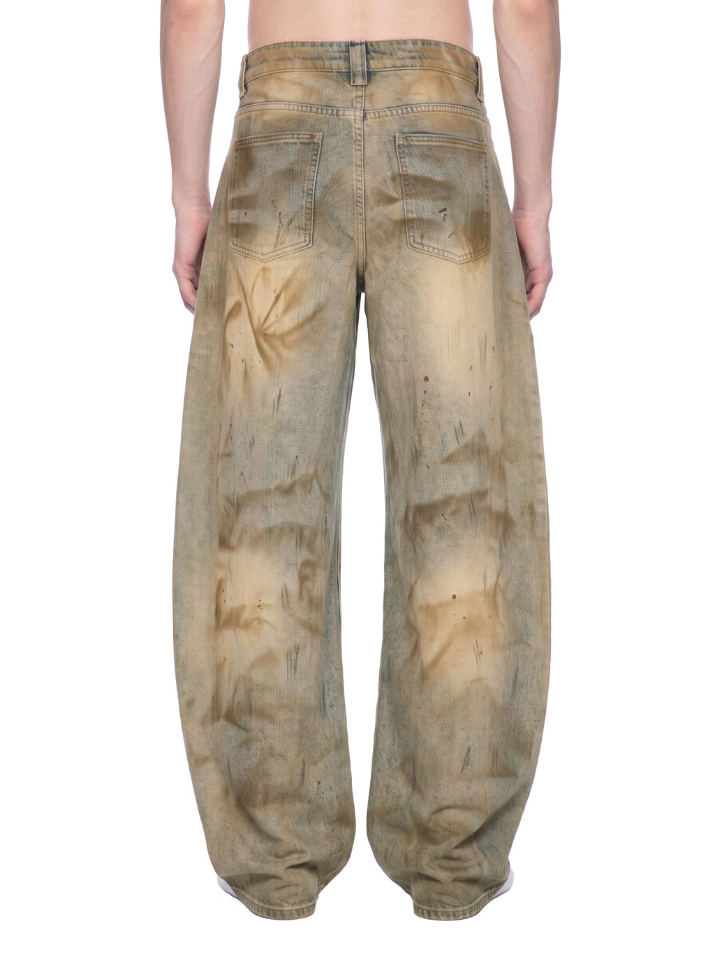 Men’s Vintage-Wash Barrel-Leg Jeans