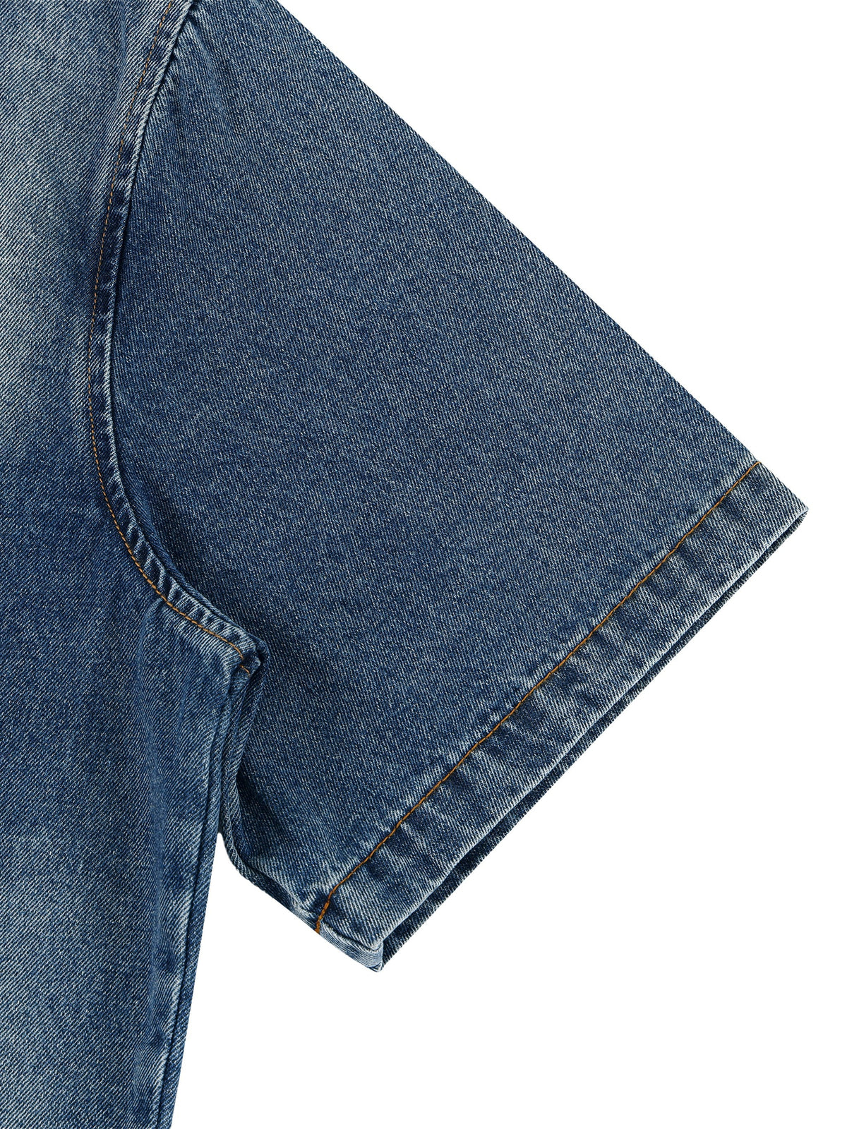 Unisex Vintage Washed Full-Zip Denim Shirt