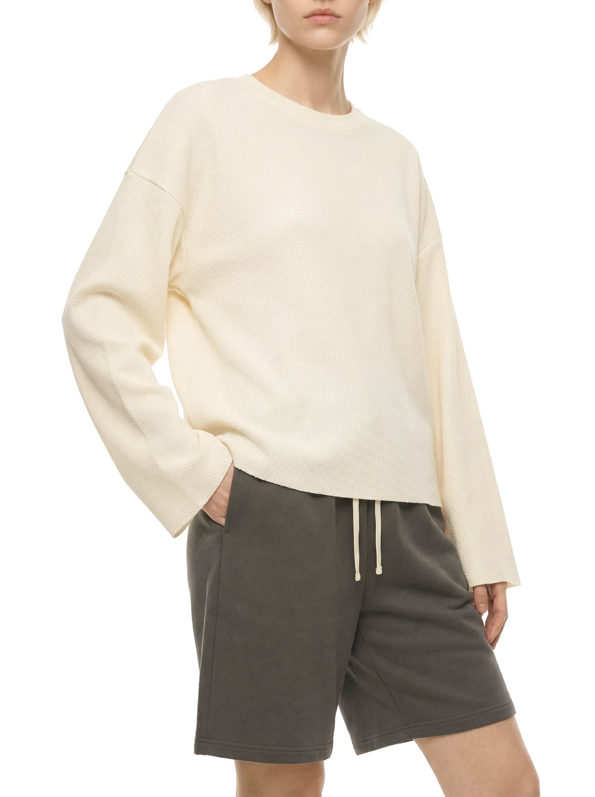 Unisex Waffle Raw Edge T-Shirt