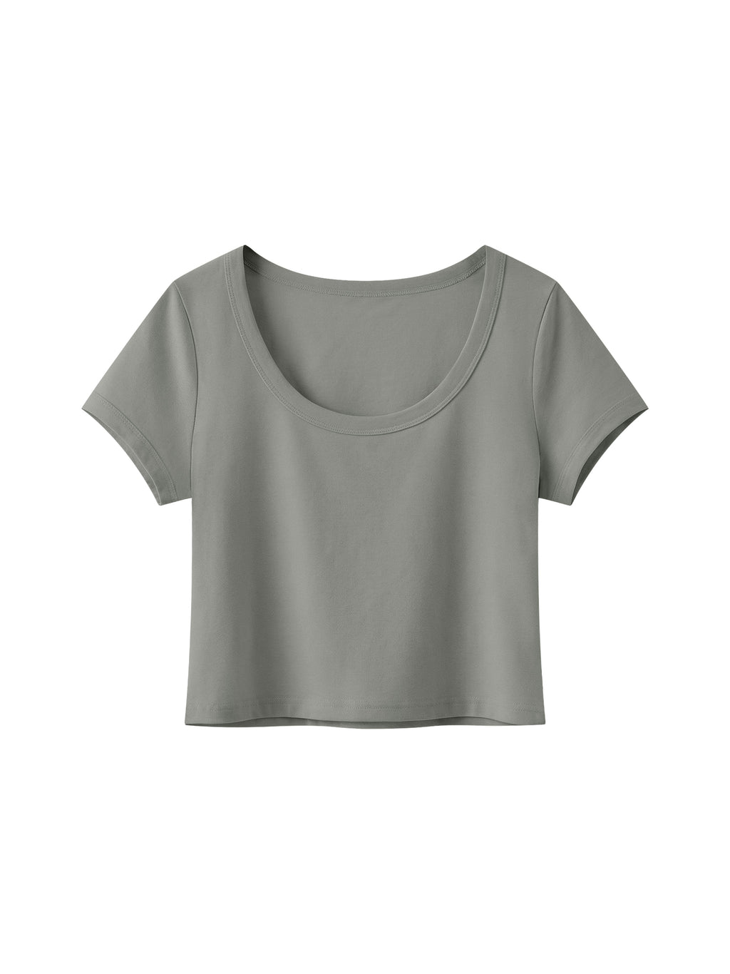 Women's Solid Color Slim Crop T-Shirt