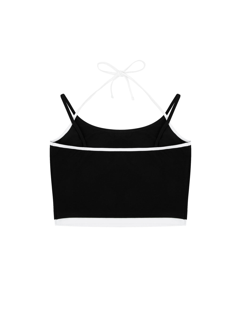 Contrast Binding Halter Tank Top