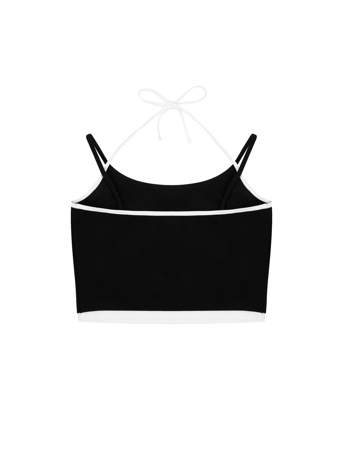 Contrast Binding Halter Tank Top