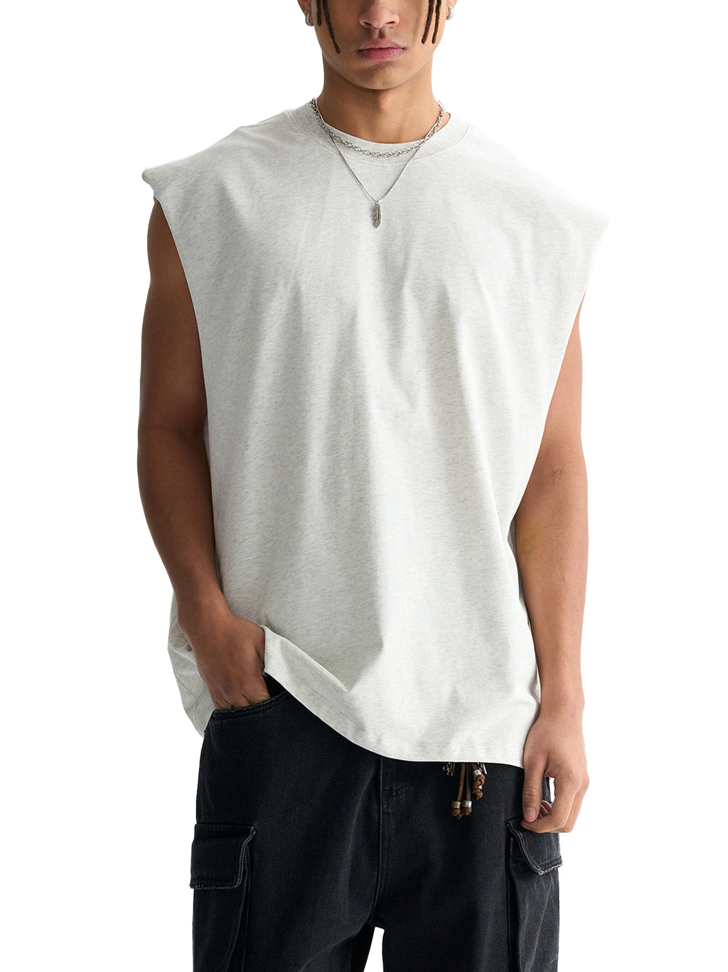 Unisex Raw-Edge Cotton Tank Top