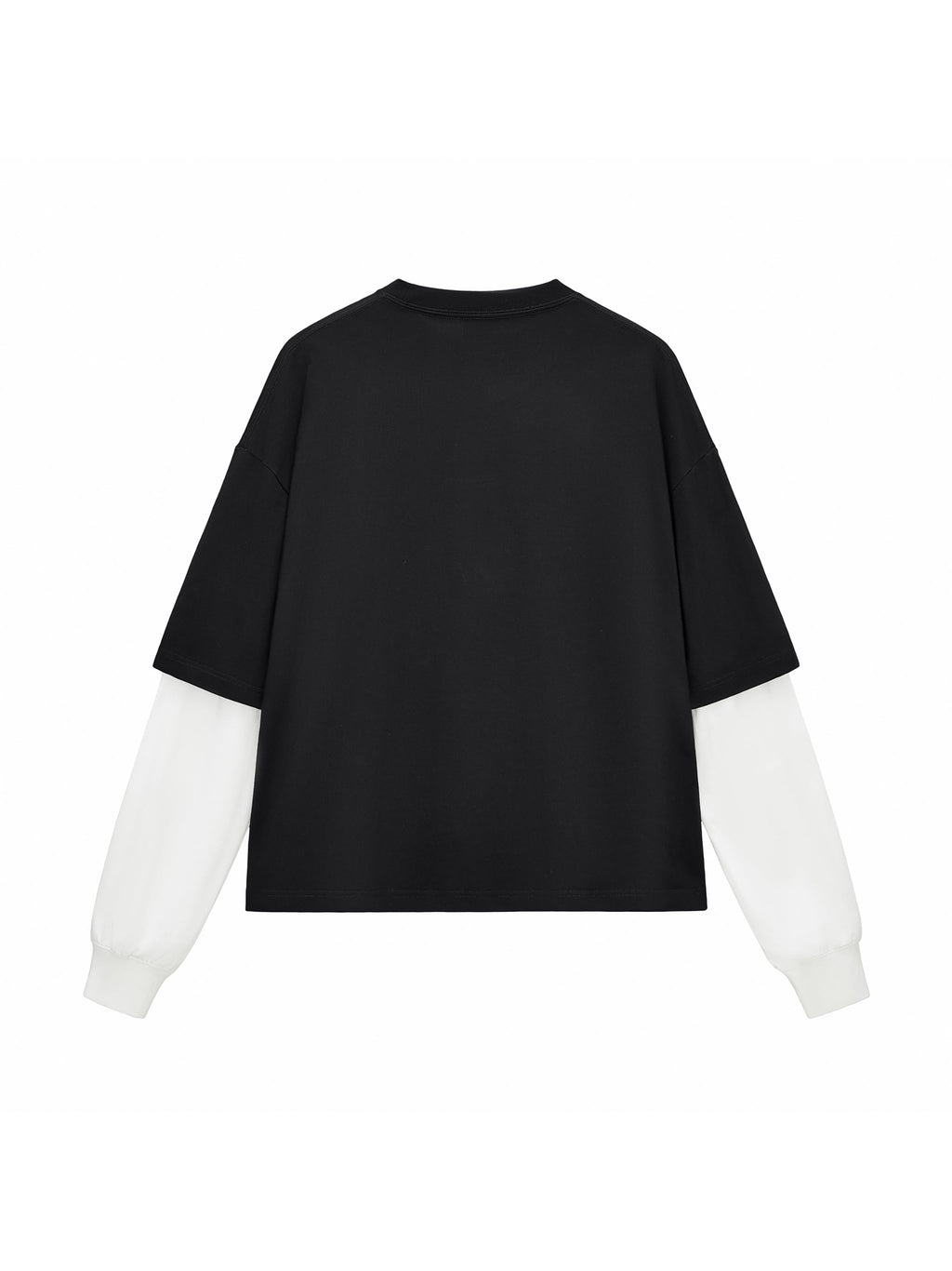 Unisex Layered Contrast-Sleeve Long-Sleeve T-Shirt gallery view