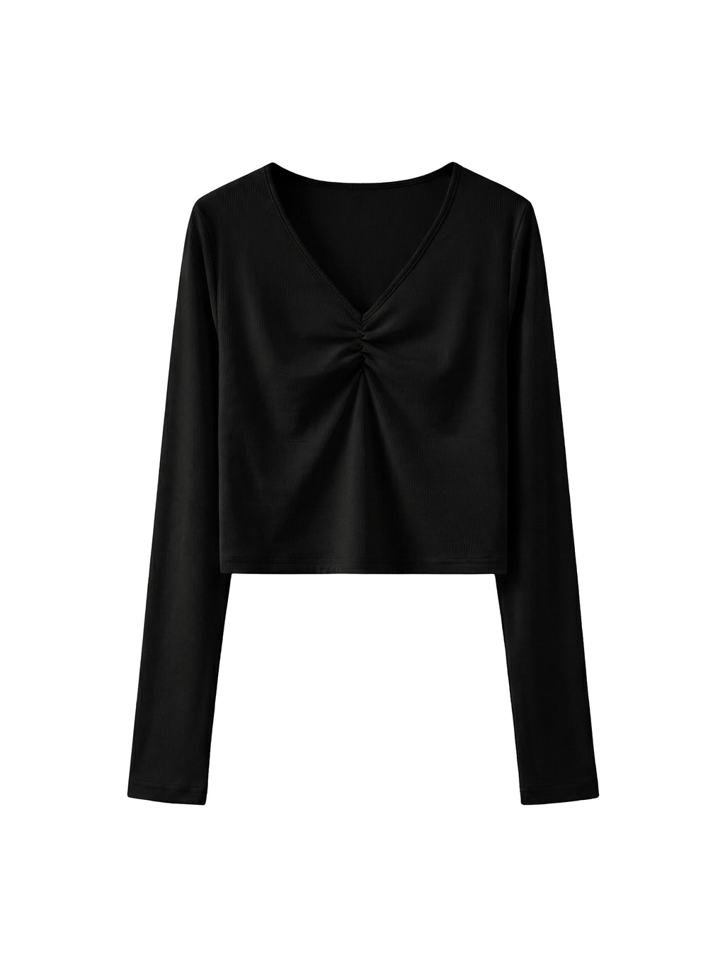 Women's Ruched Long Sleeve Crop T-Shirt