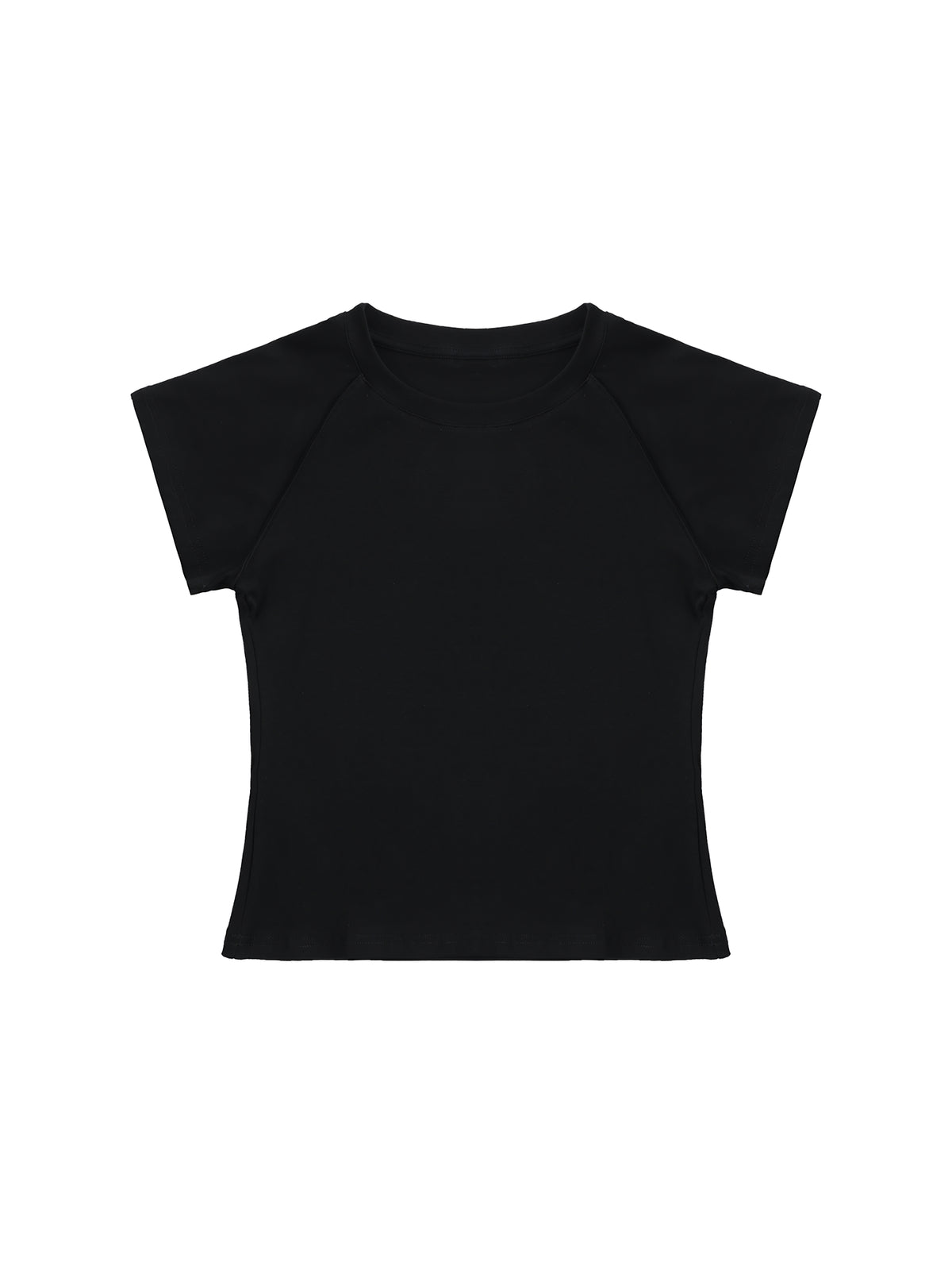 Solid Color Raglan Sleeve Crop Top