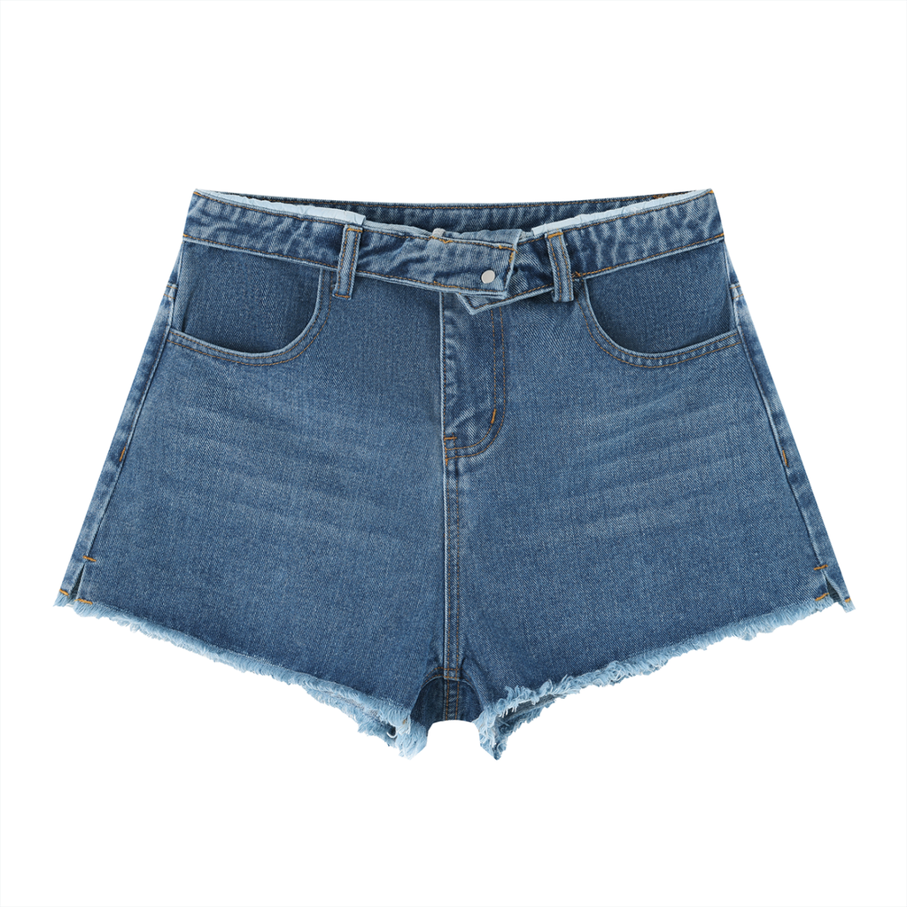 Off Script Women’s Vintage-Wash High-Rise Denim Shorts