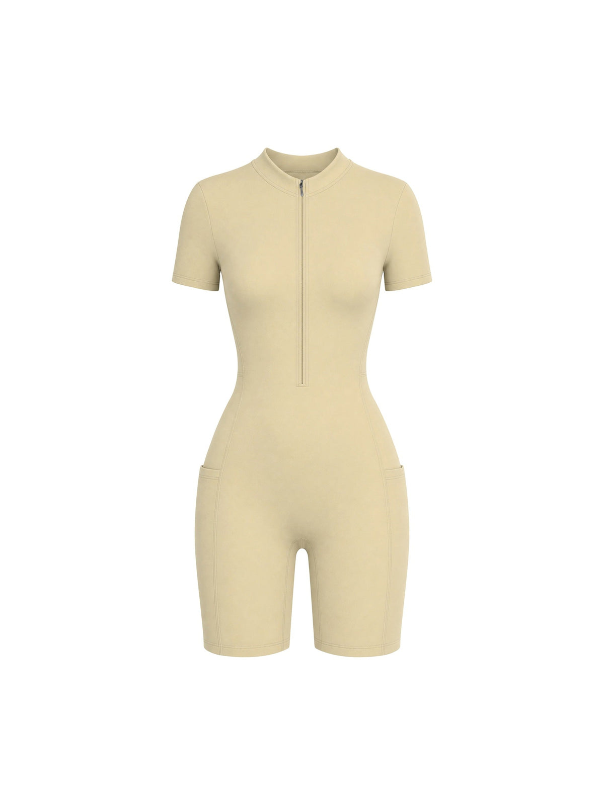 Women's Quarter-Zip Short Sleeve Romper