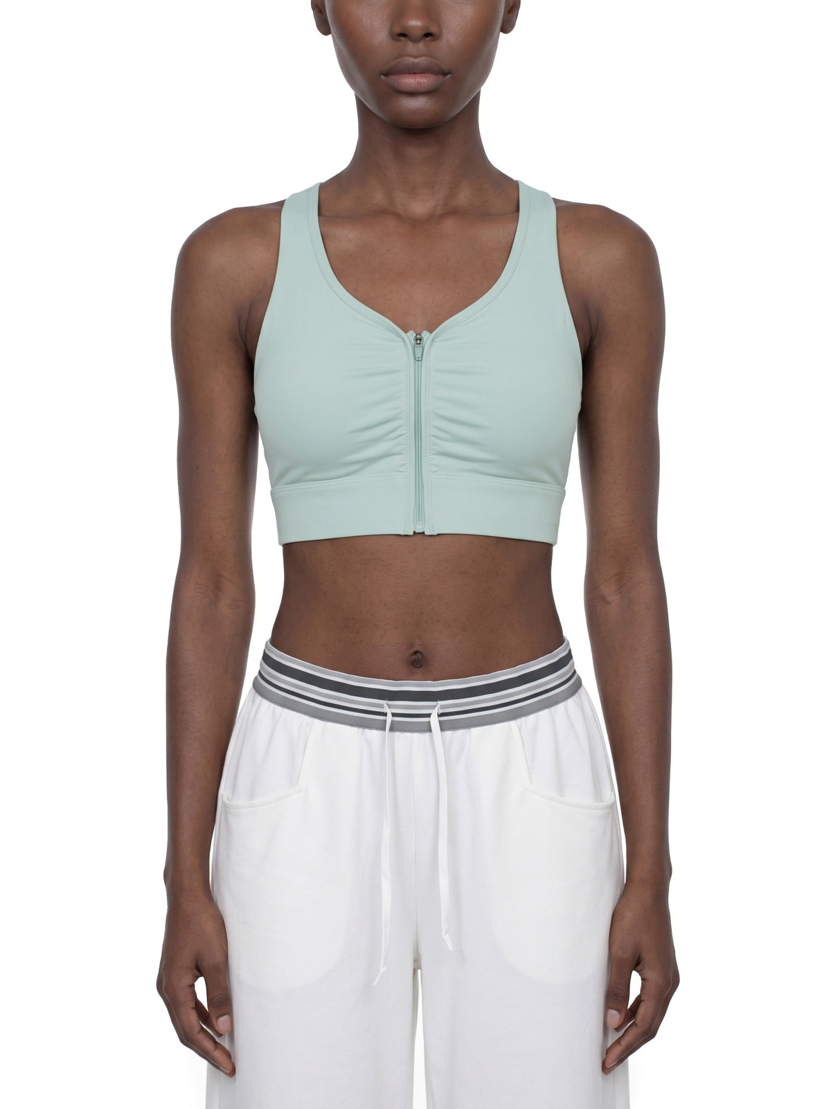 Women’s Cropped Zip Yoga Sports Bra