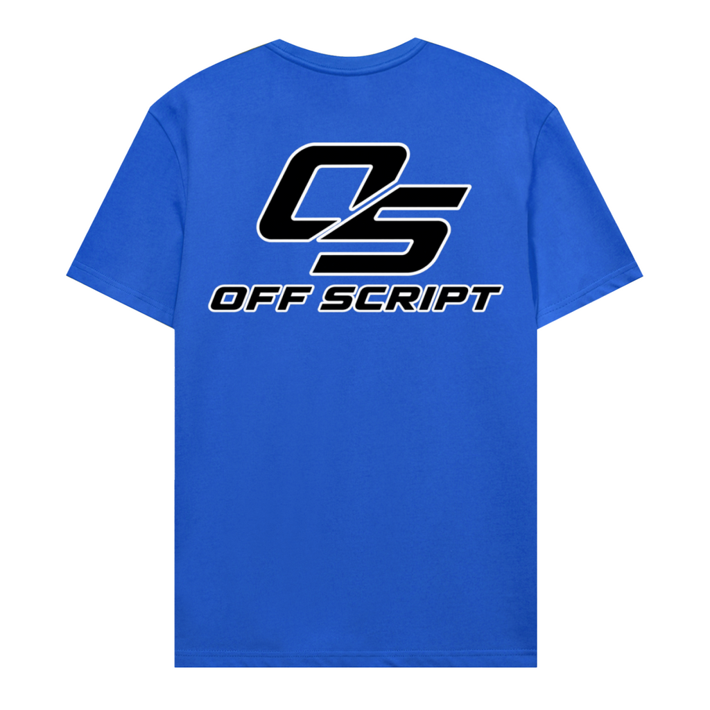 One Nation Essential Cotton T-Shirt - Colorful Blue back 3D mockup