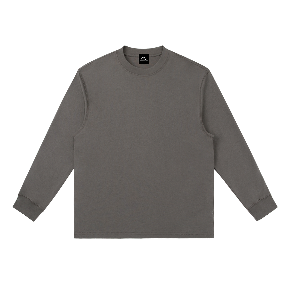 Dark Gray Essential Crewneck Long-Sleeve T-Shirt front product view