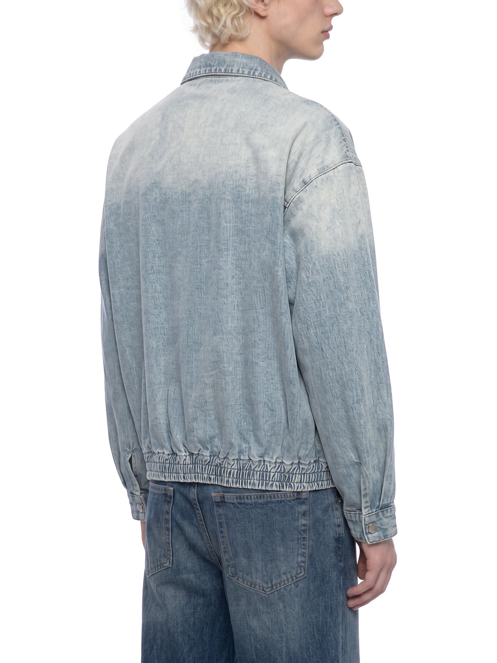 Unisex Vintage Wash Full-Zip Denim Jacket