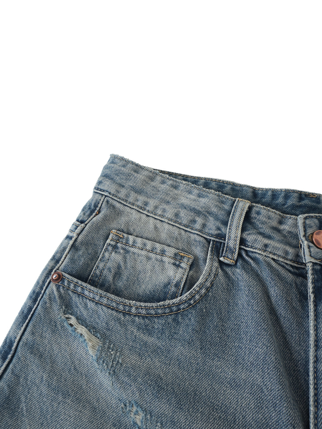 Men’s Distressed Barrel Leg Jeans