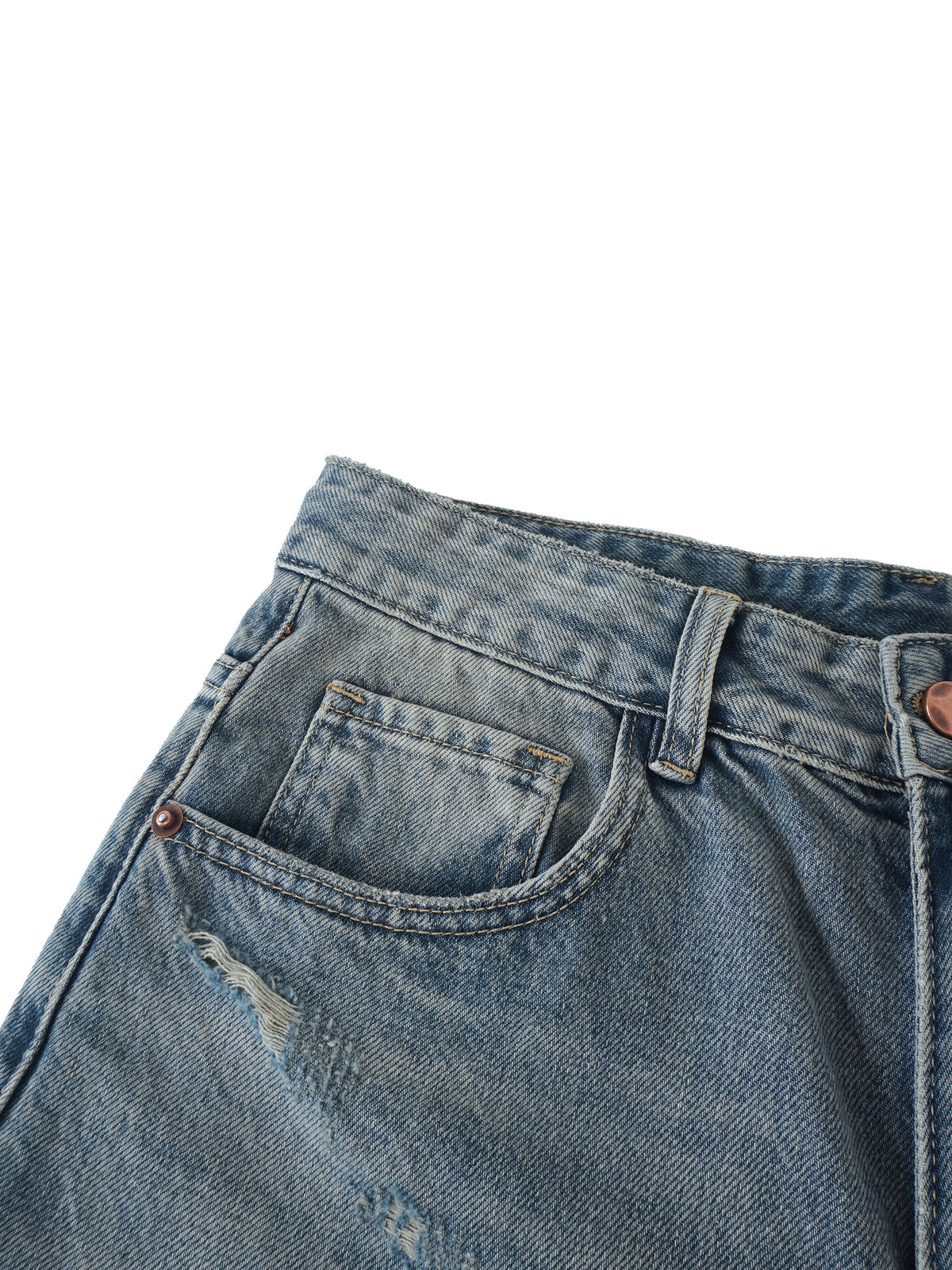 Men’s Distressed Barrel Leg Jeans