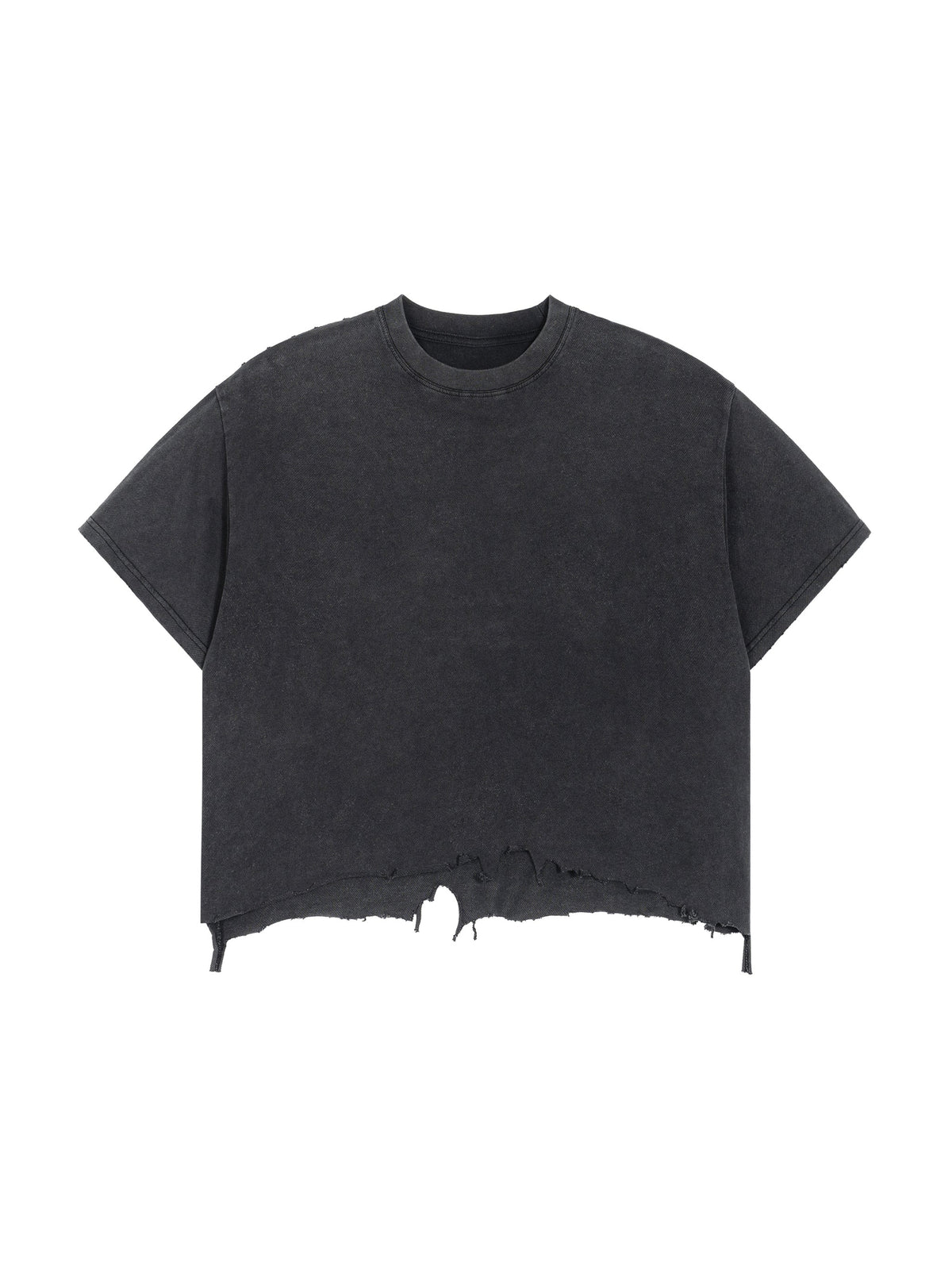 Unisex Vintage-Wash Boxy Distressed-Hem T-Shirt gallery view