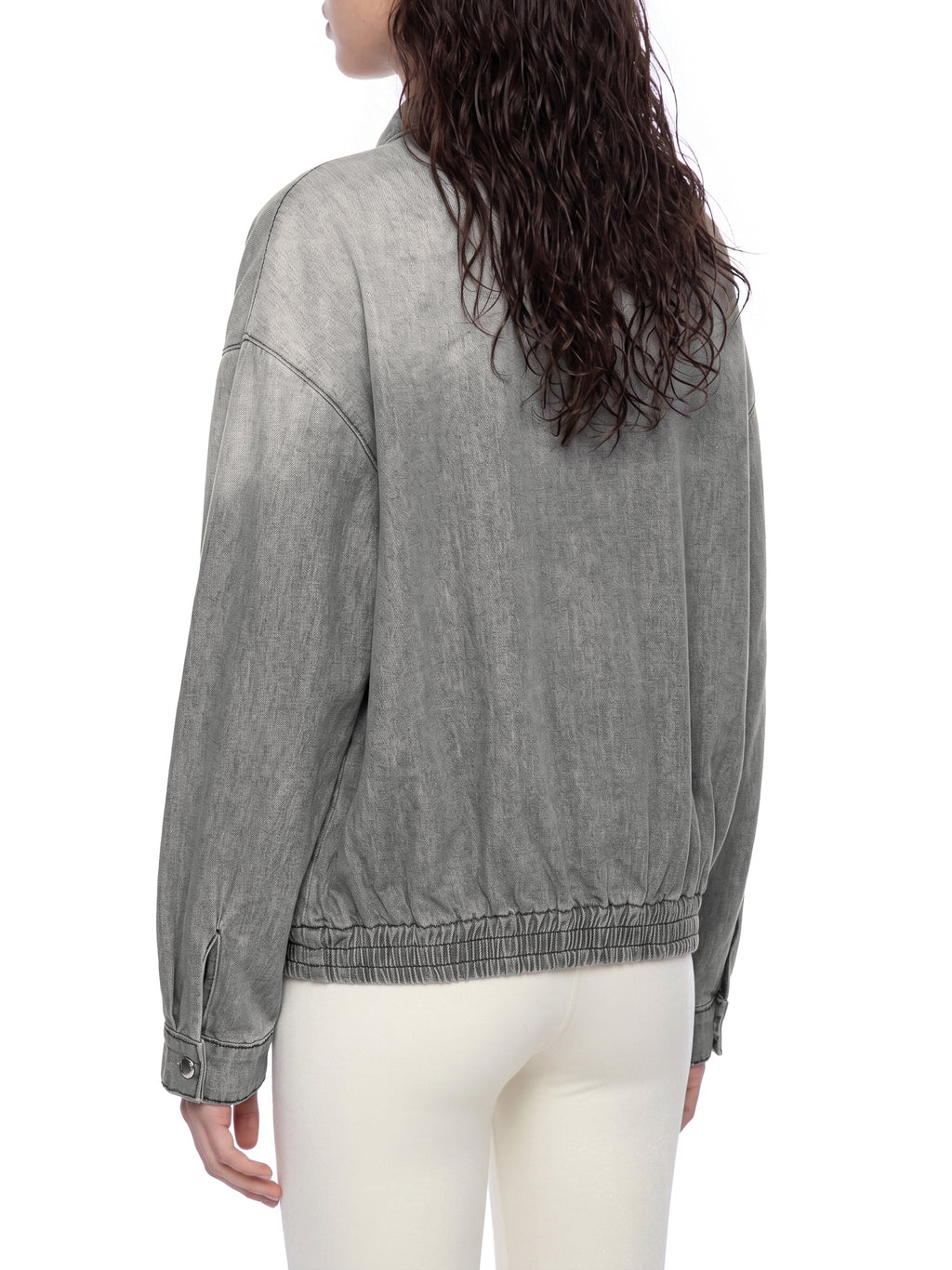 Unisex Vintage Wash Full-Zip Denim Jacket