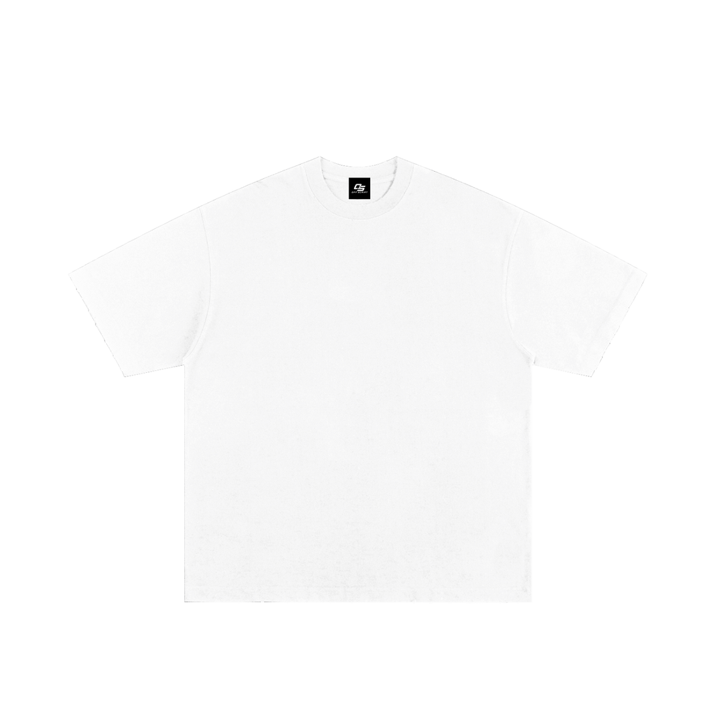 Unisex heavyweight hand-frayed T-shirt in White – front product view