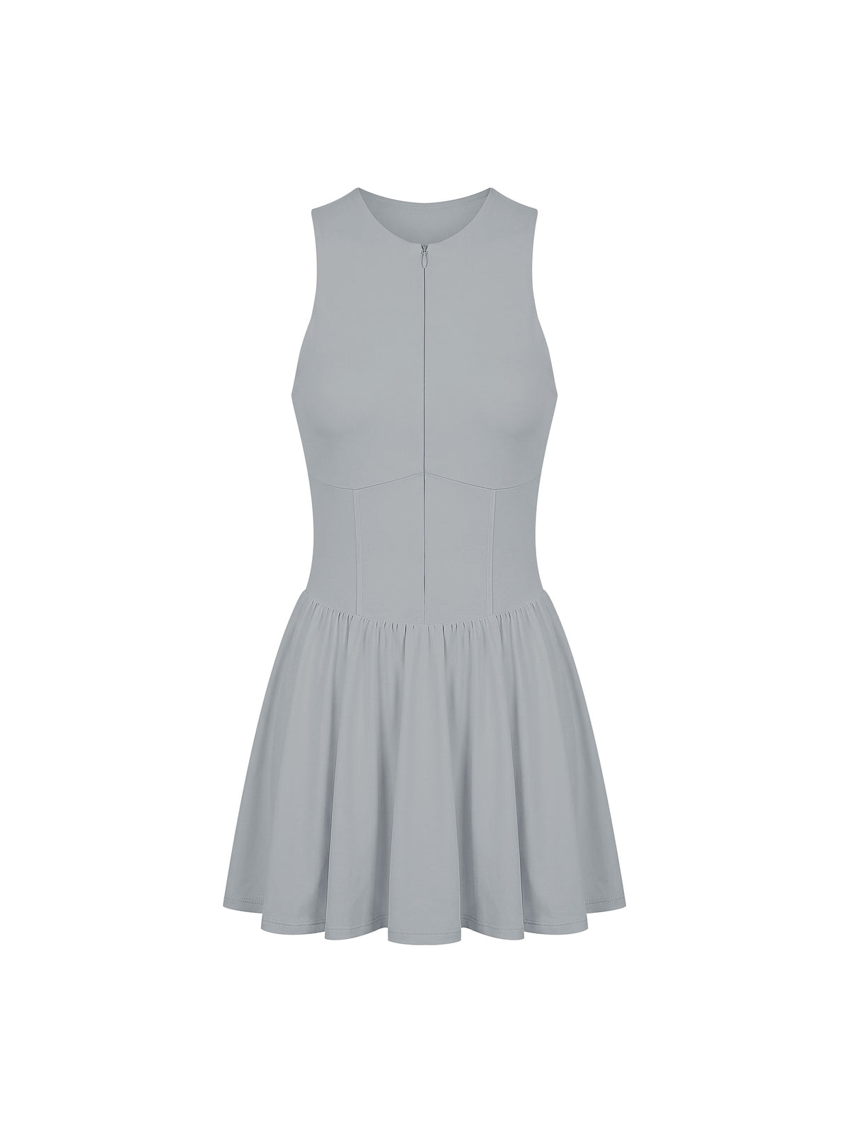 Women’s Ruched Sleeveless Full-Zip Dress