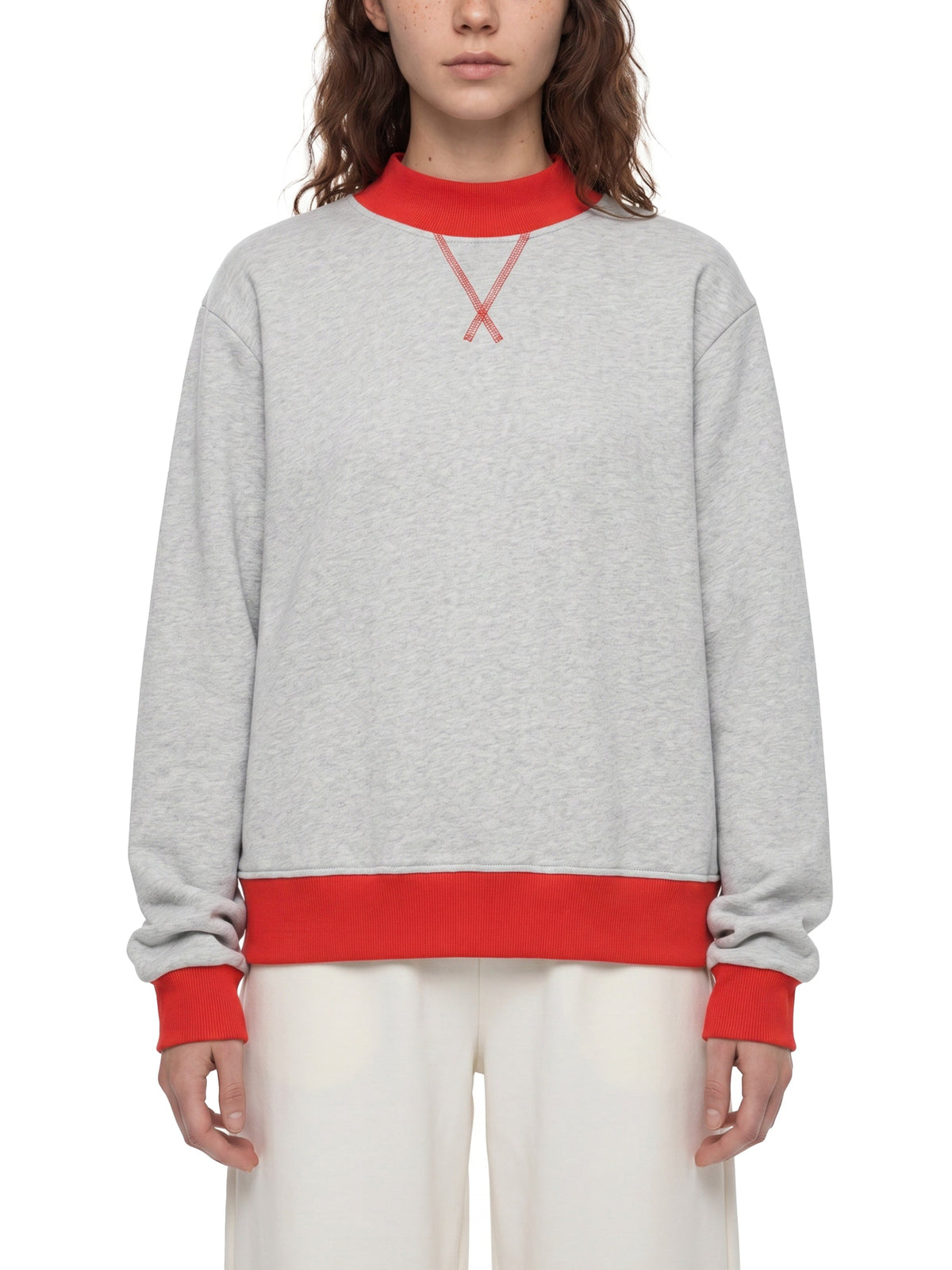 Women’s Mock Neck Crewneck Sweatshirt