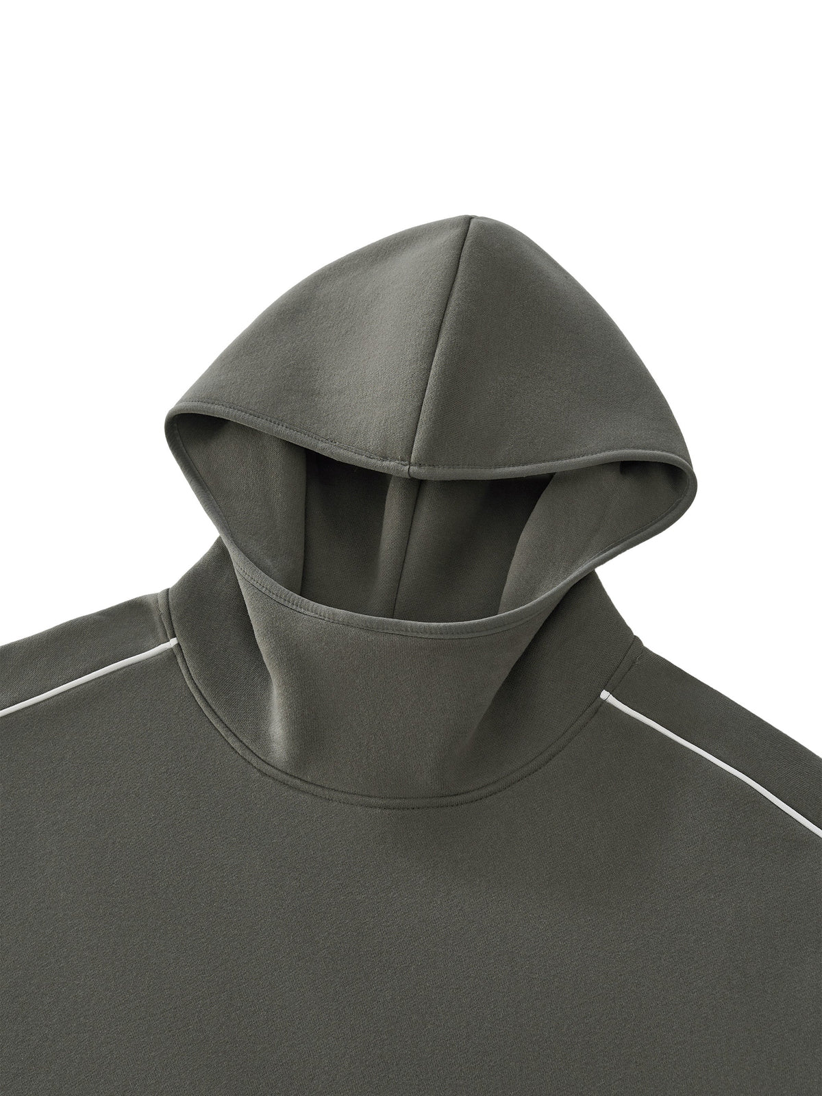 Unisex Boxy Piping Fleece Hoodie