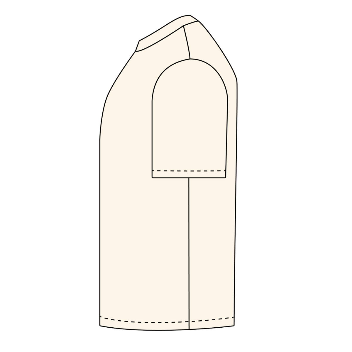 Unisex heavyweight Earth Tone T-shirt in Milk Tea – alternate product view