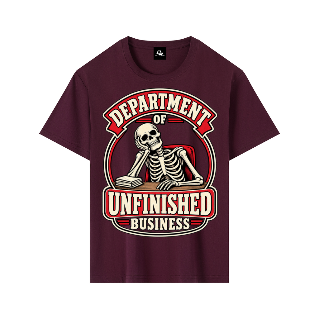 Department of Unfinished Business Pure Cotton Unisex T-Shirt – Grape Purple