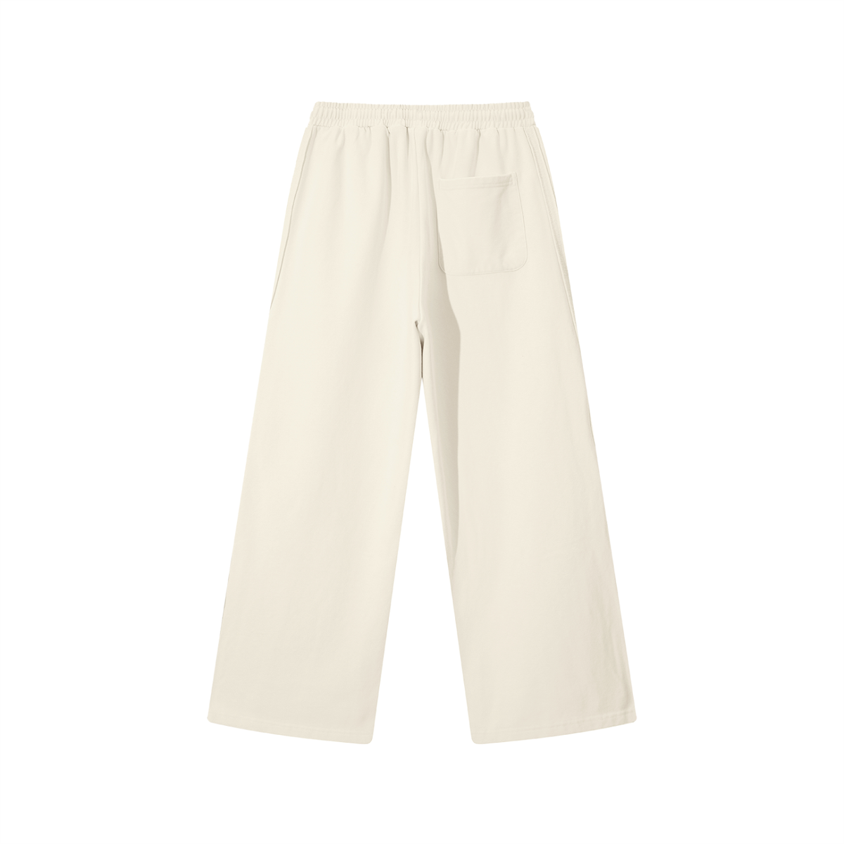 Unisex Contrast-Tape Straight-Leg Sweatpants – Mild Apricot back view