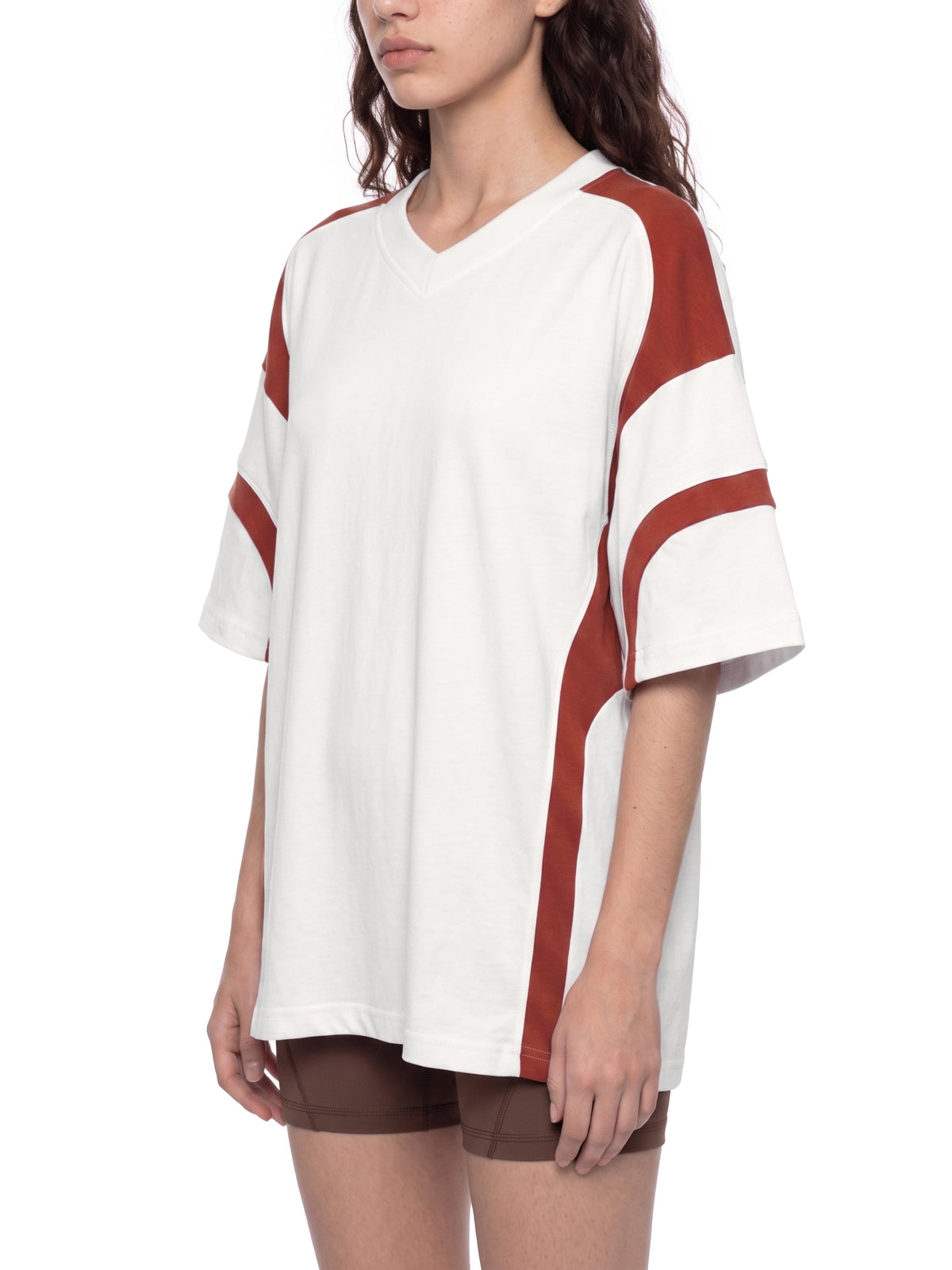 Unisex Colour Block V-Neck T-Shirt
