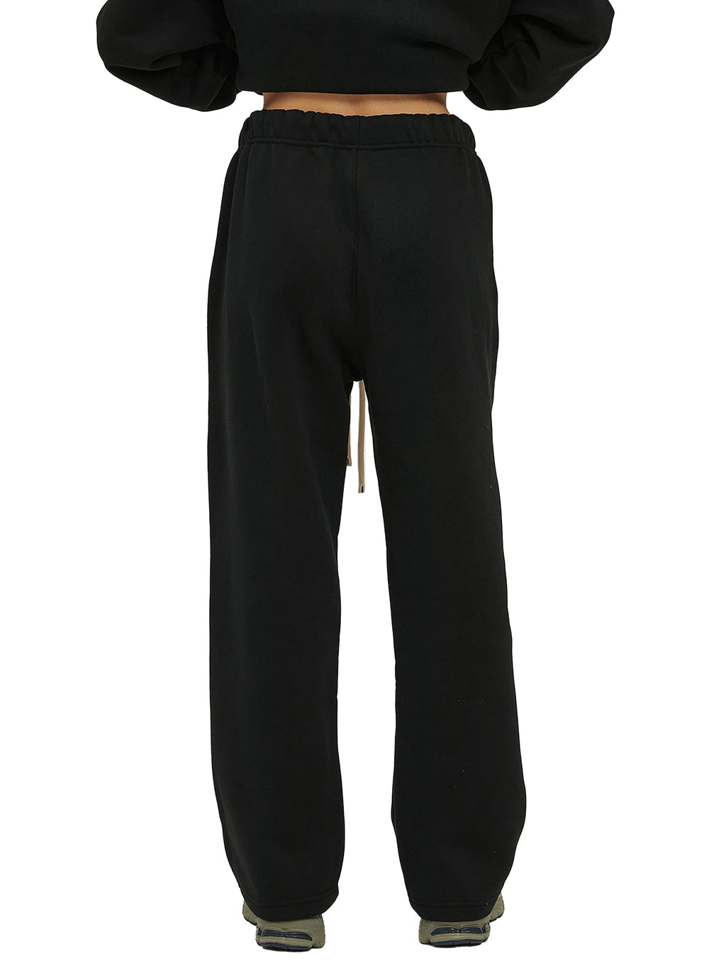Unisex Solid Colour Fleece Straight-Leg Pants