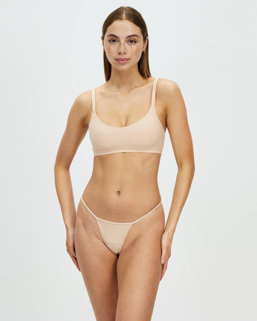 Carbon Modal G-String Underwear - Bone