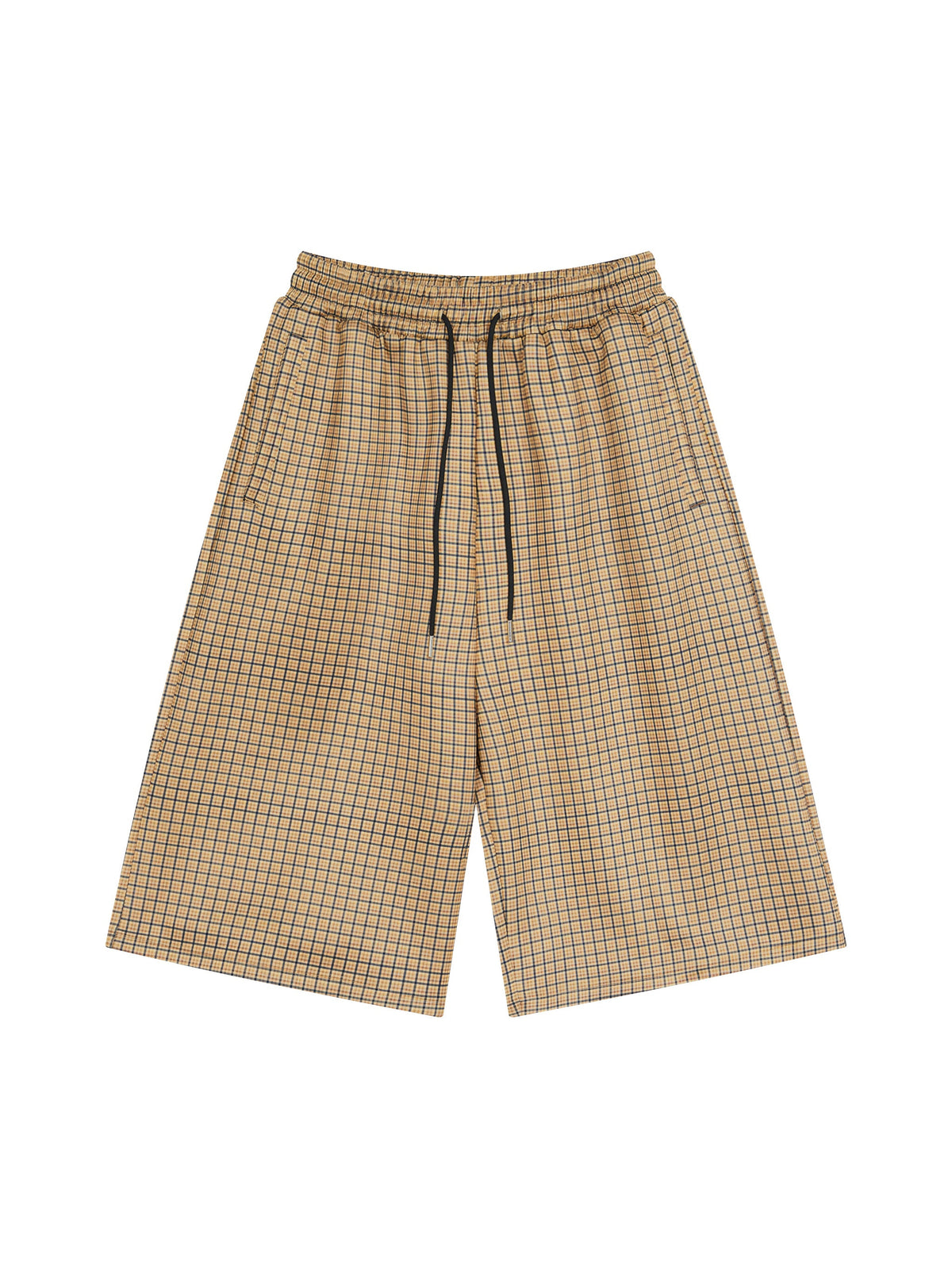 Unisex Plaid Drawstring Shorts