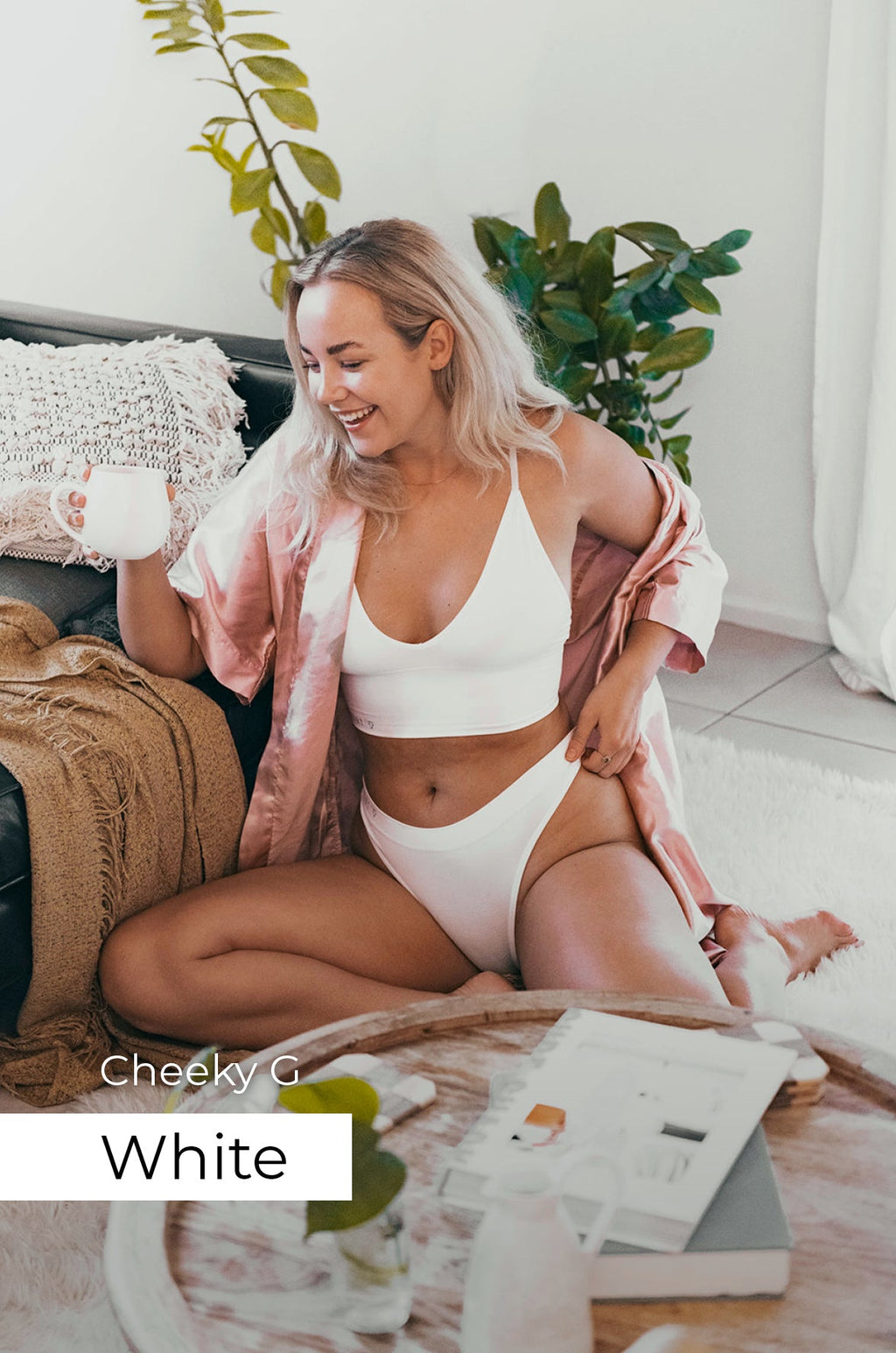 Cheeky Modal G-String Underwear - White