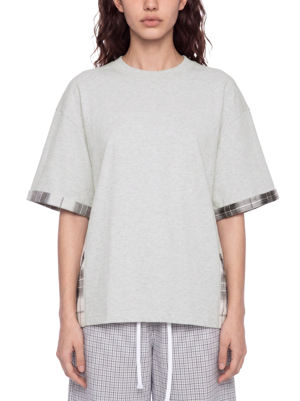 Unisex Plaid Paneled T-Shirt
