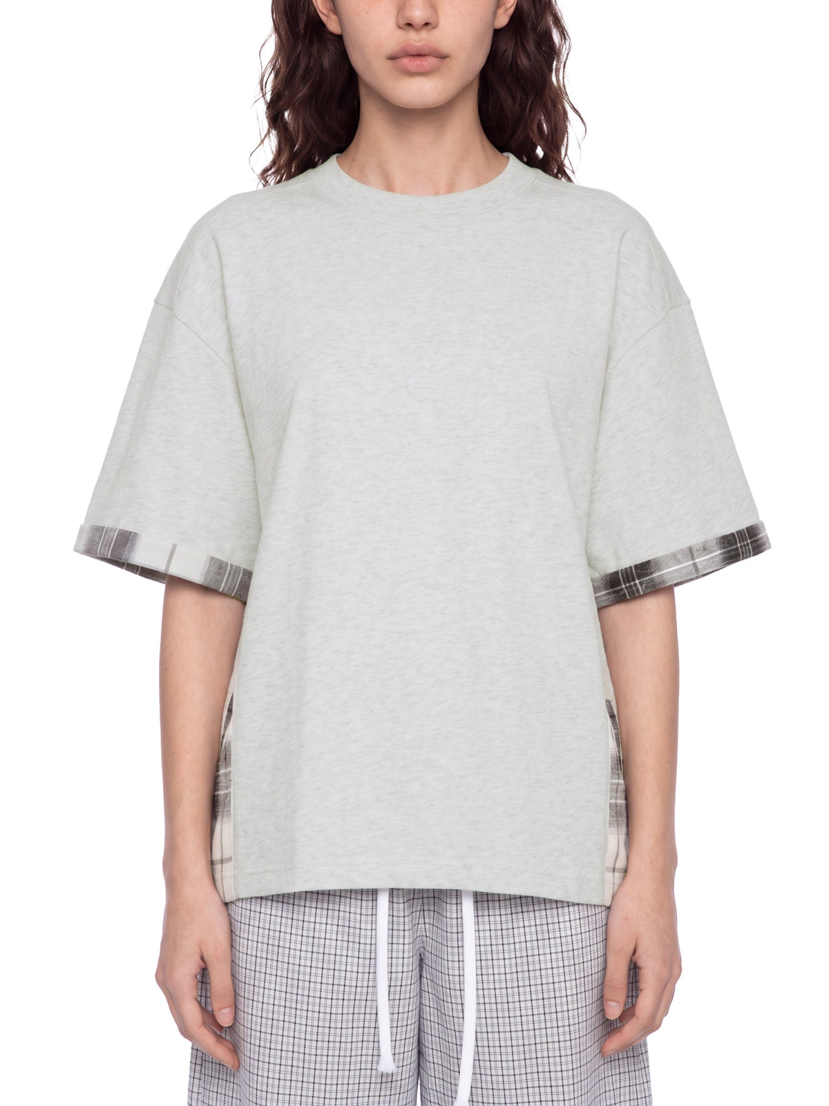 Unisex Plaid Paneled T-Shirt