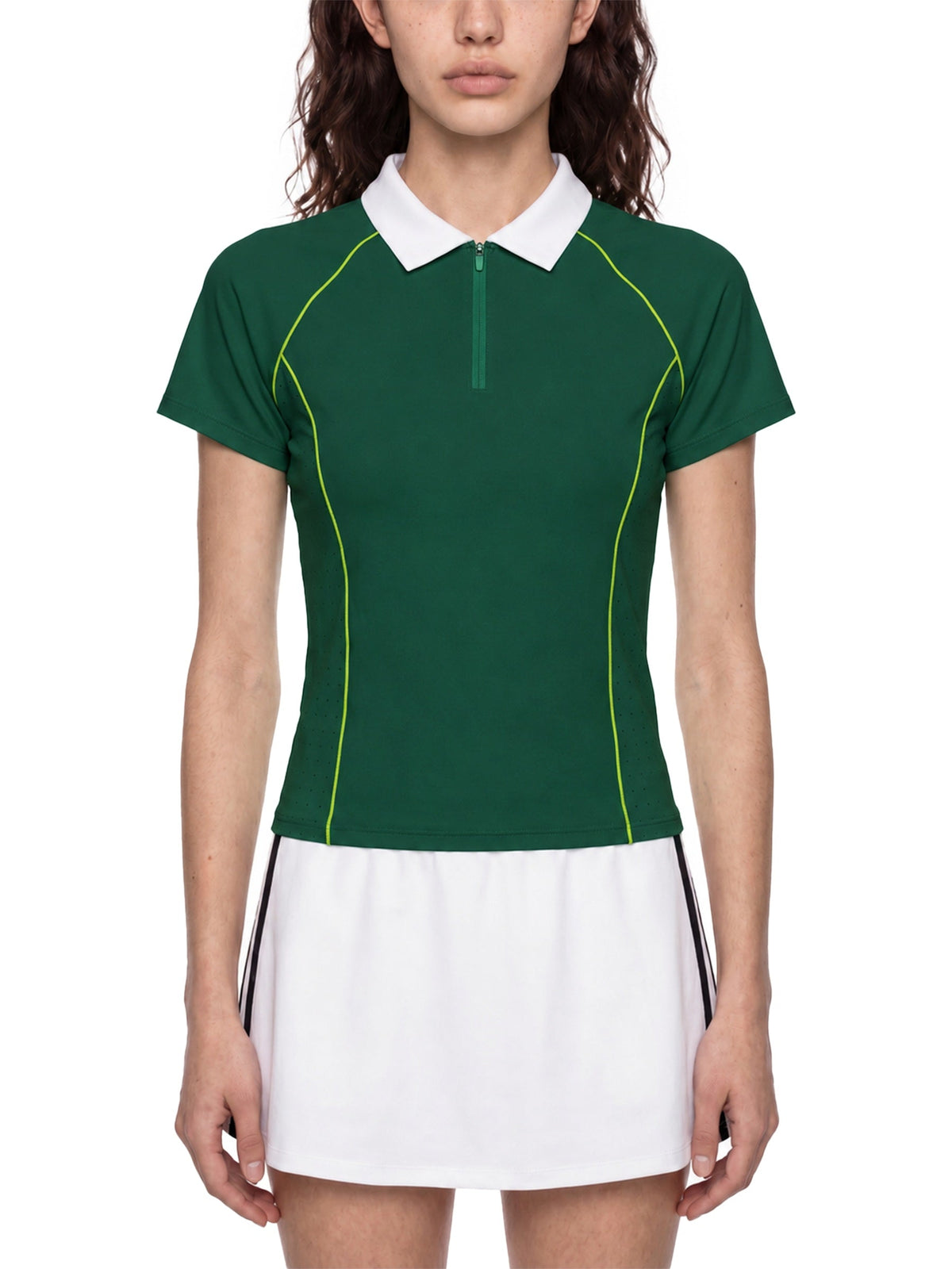 Women’s Slim Fit Quarter-Zip Polo Shirt
