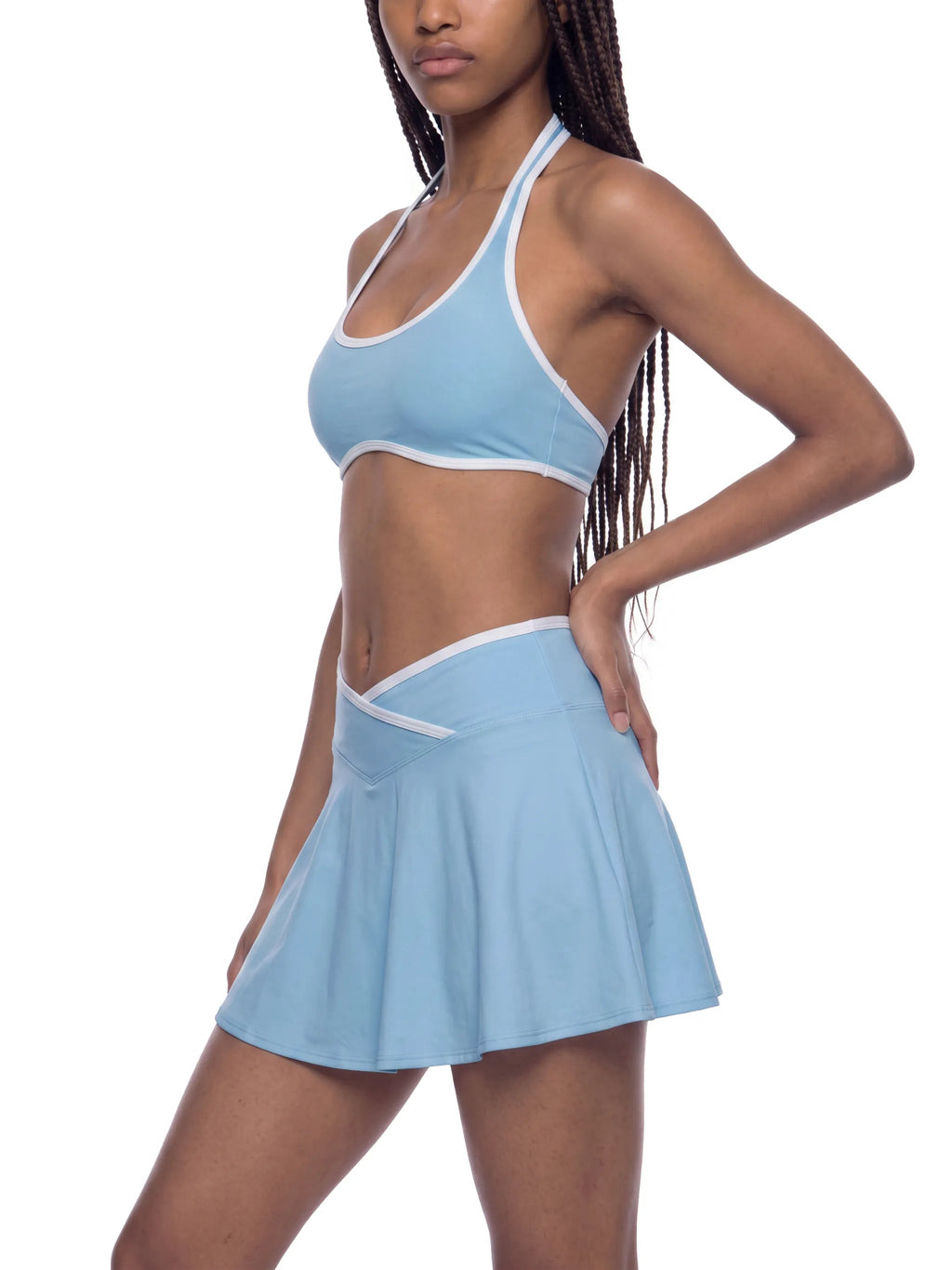 Women's Halter Color Block Yoga Sports Bra