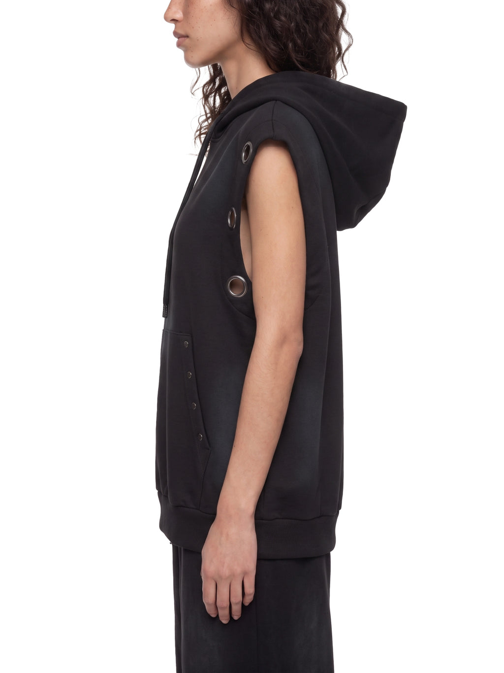 Vintage-Wash Sun-Fade Sleeveless Hoodie