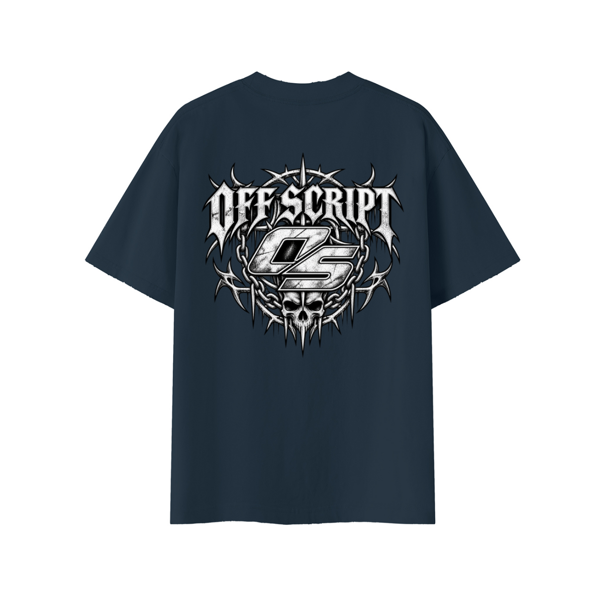 Off Script Gothic Skull Vintage Wash Distressed T-Shirt