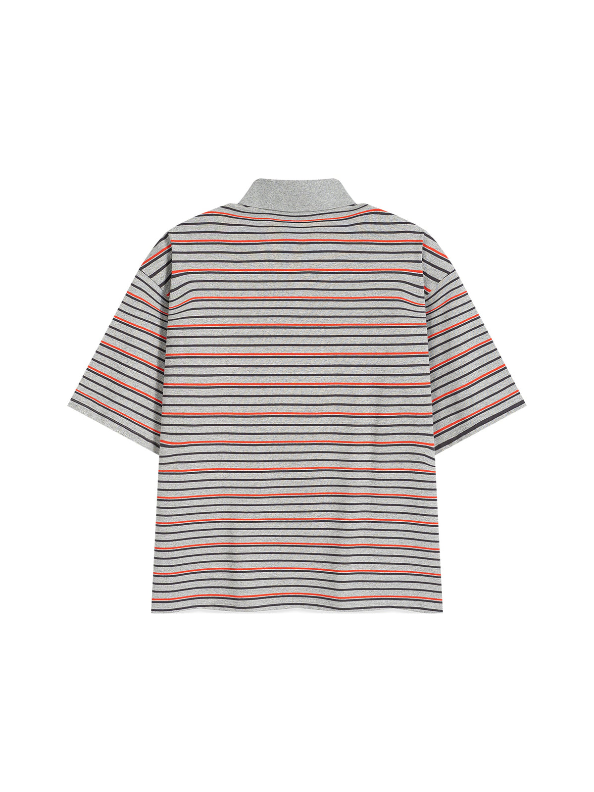 Unisex Striped Boxy Collared Polo Shirt