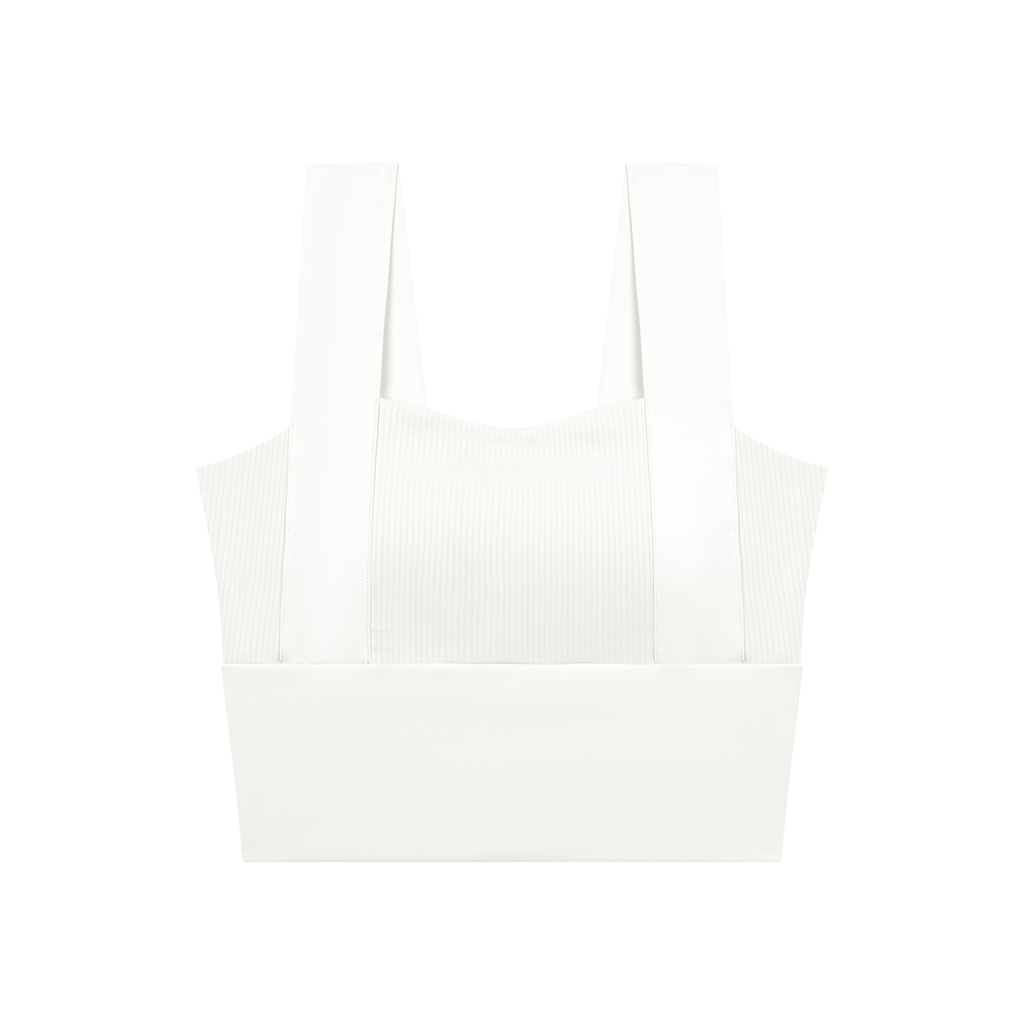 Women’s Yoga Crop Tank Top in White - front view