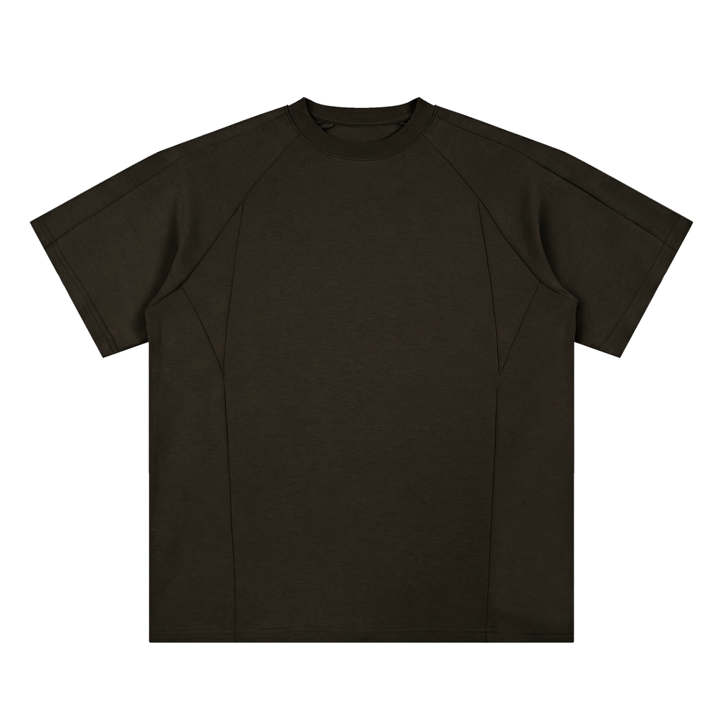Brown Unisex Oversized Paneled Raglan T-Shirt front view