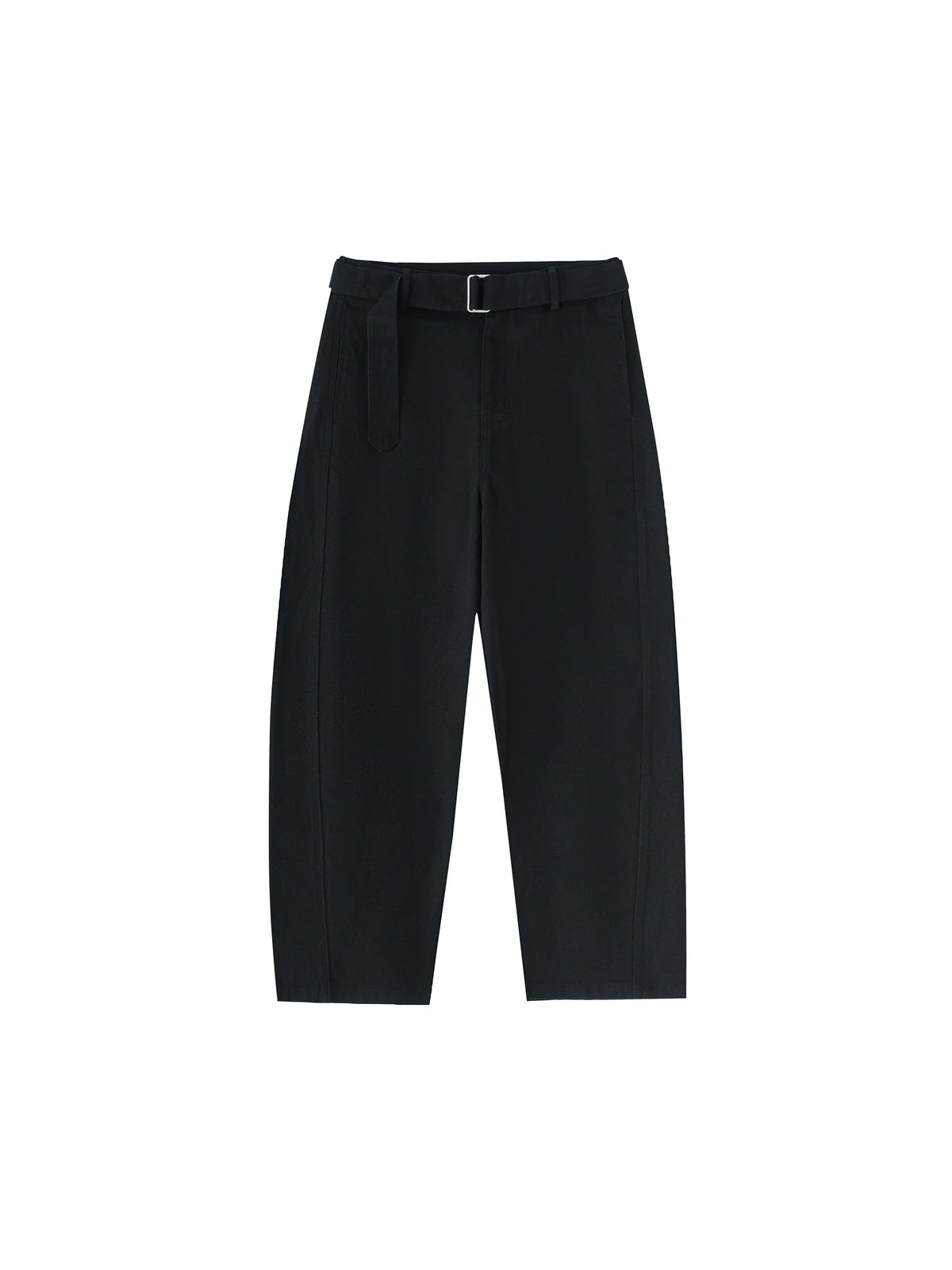 Belted Barrel-leg Chino Pants