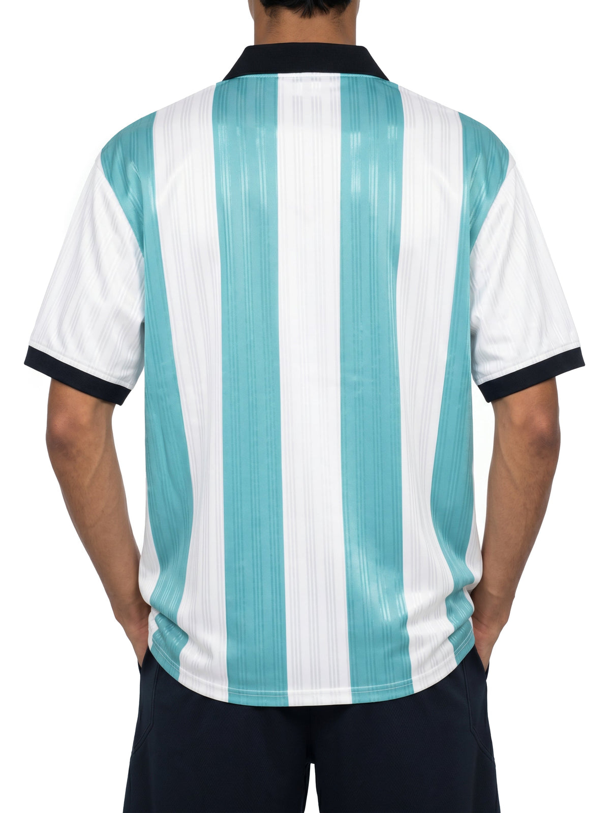 Unisex Boxy Striped Collared Soccer Jersey