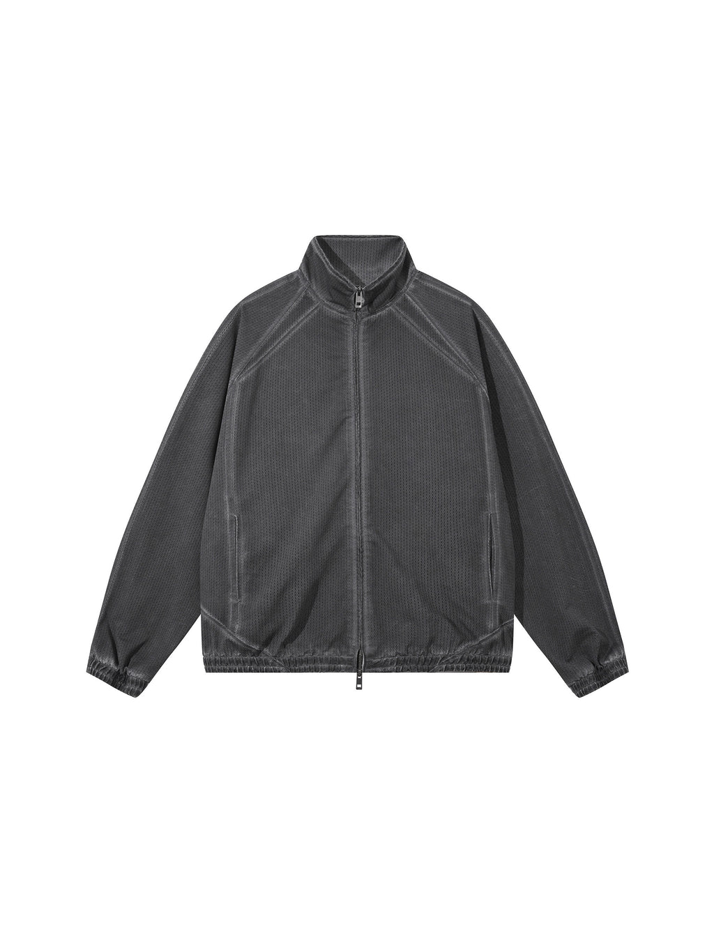 Unisex Vintage Wash Full Zip Mesh Jacket